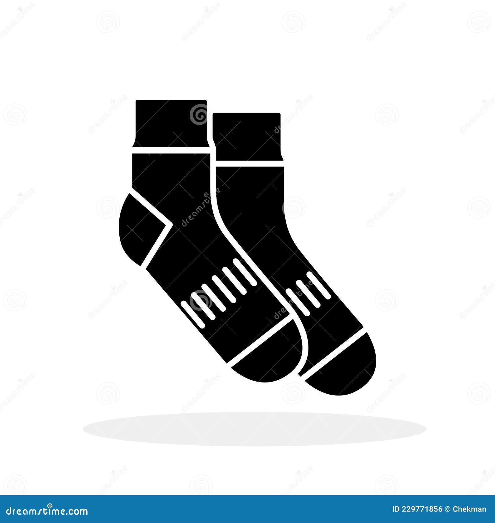 Sock Icon. Black Flat Sock. Vector Illustration Stock Vector