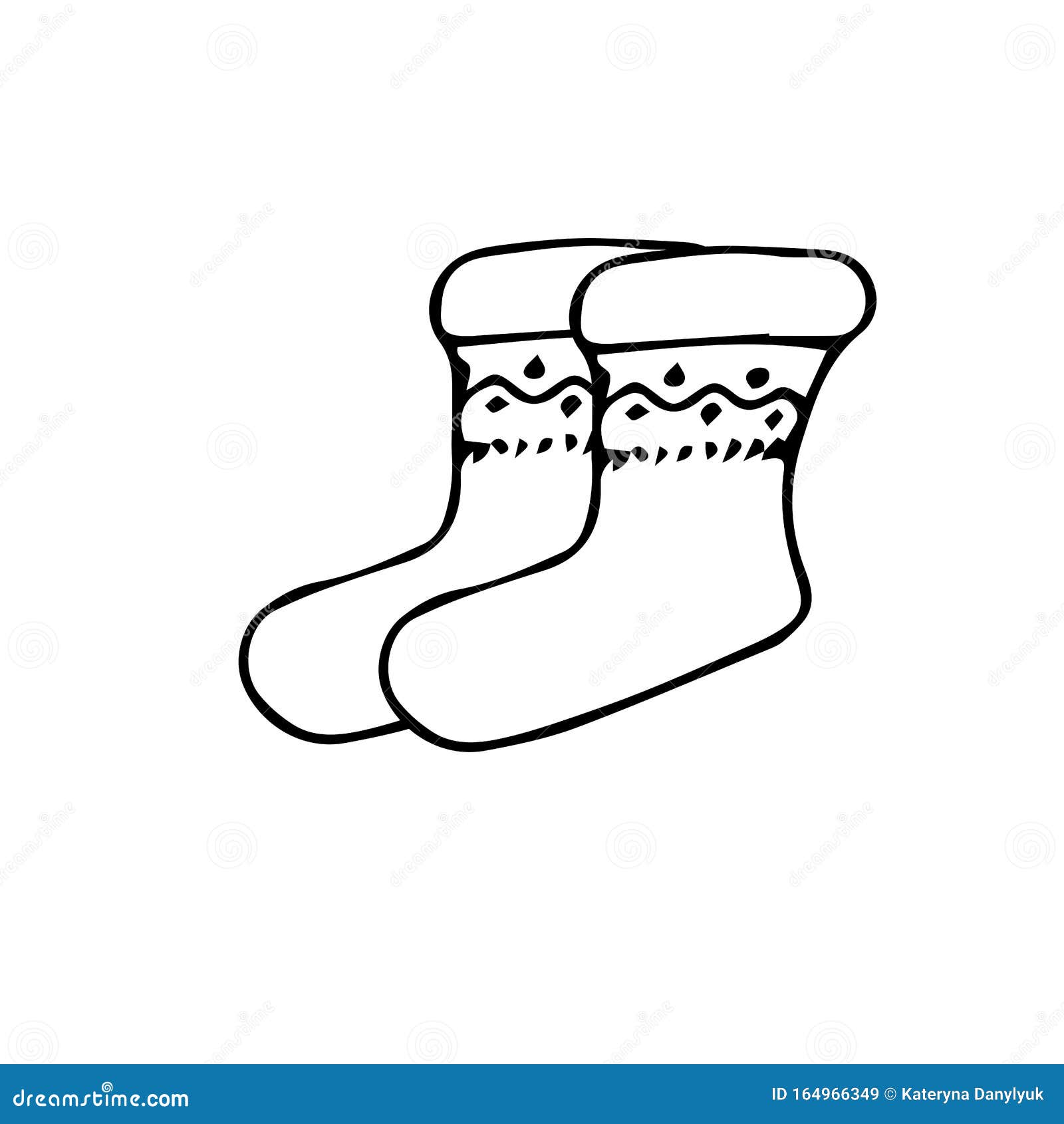 Sock Ink Hand Drawn Sketch, Black Outline Stock Vector - Illustration ...