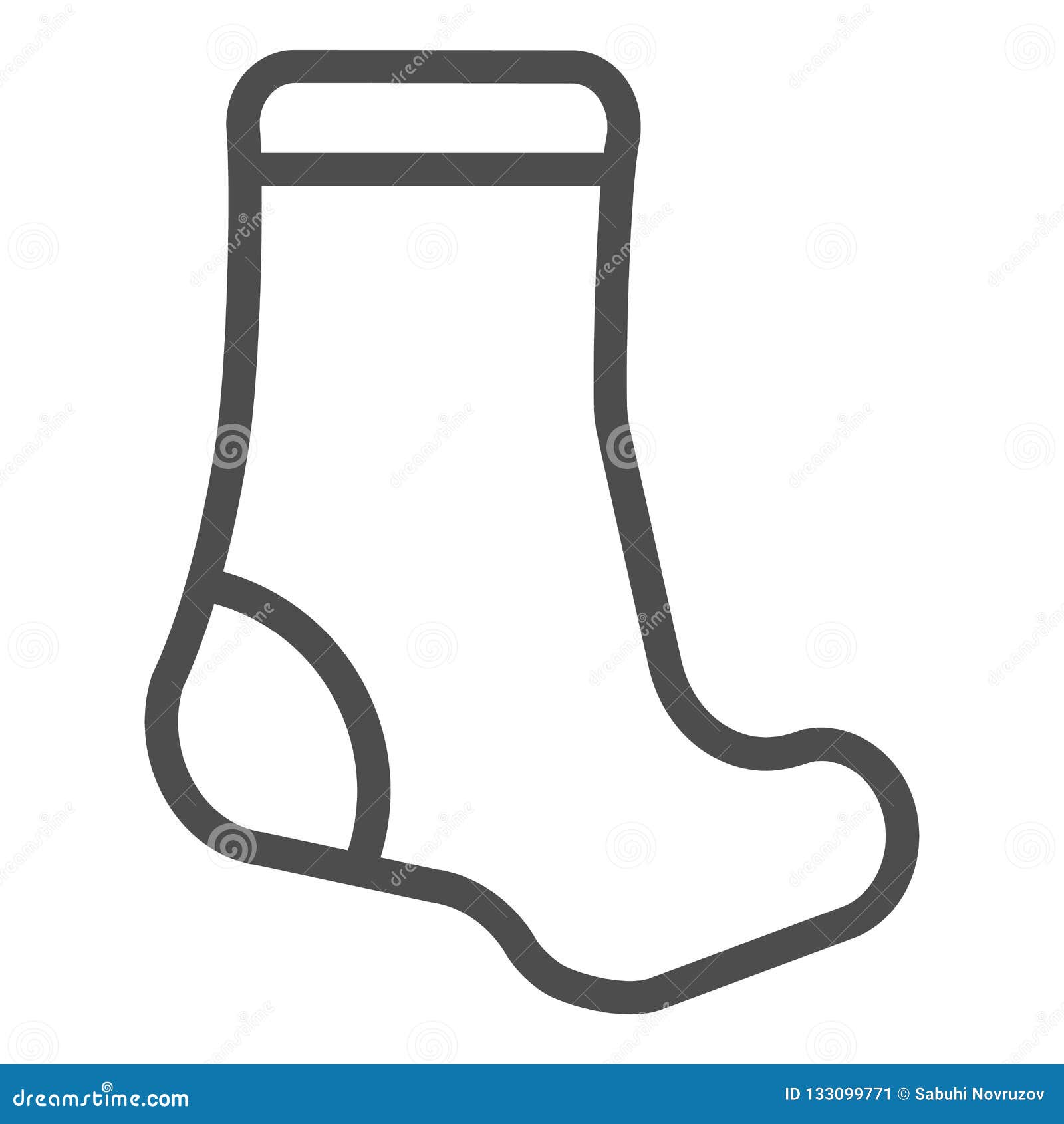 Sock Line Icon. Textile Clothing Vector Illustration Isolated on White ...