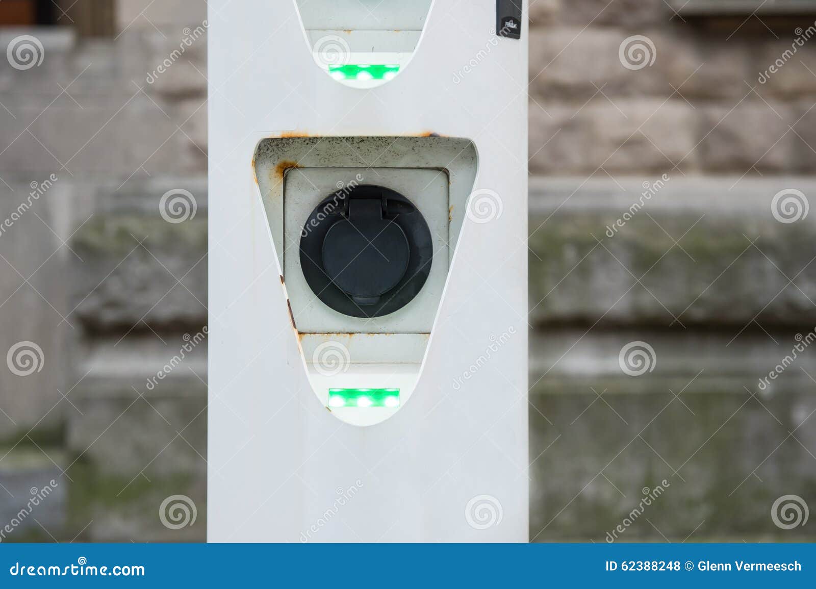 Socket for Electrical Car Battery Charger with Green Led Lights Stock