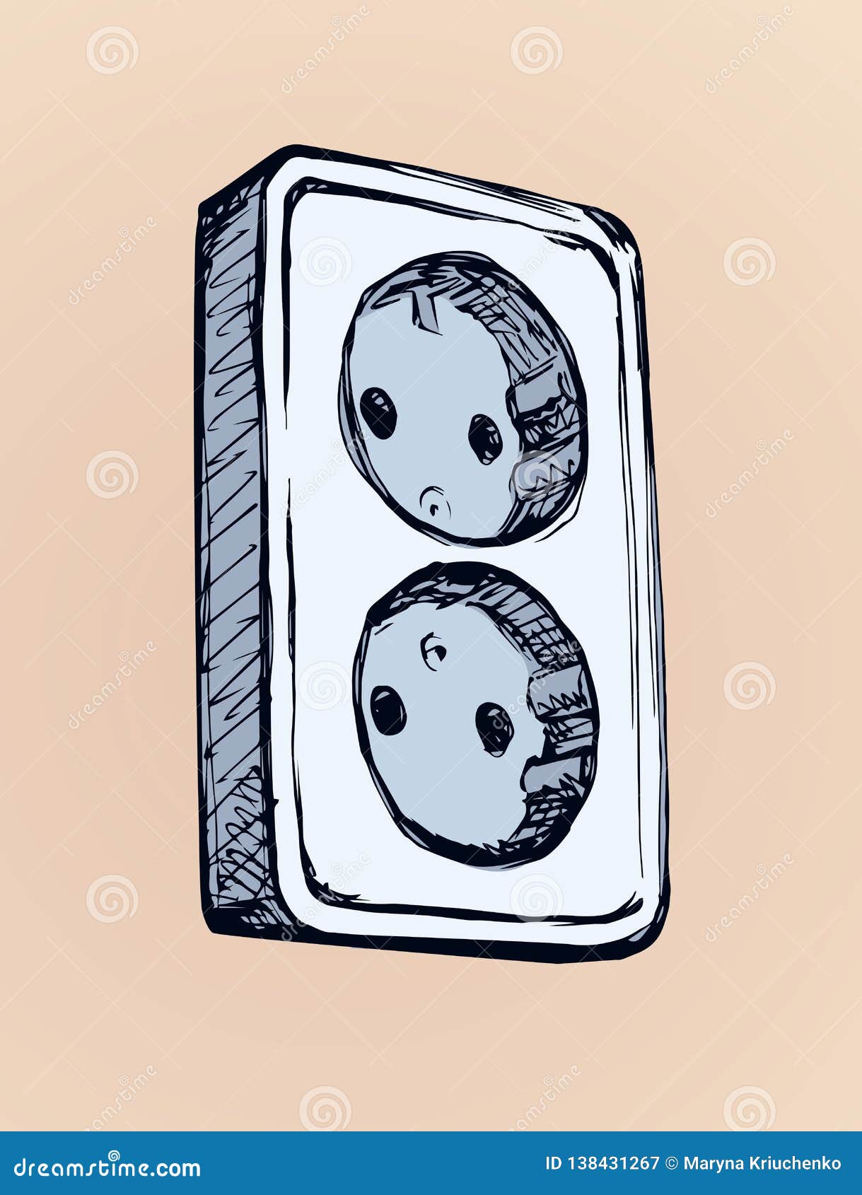 Socket And Plug. Vector Drawing Stock Vector - Illustration of