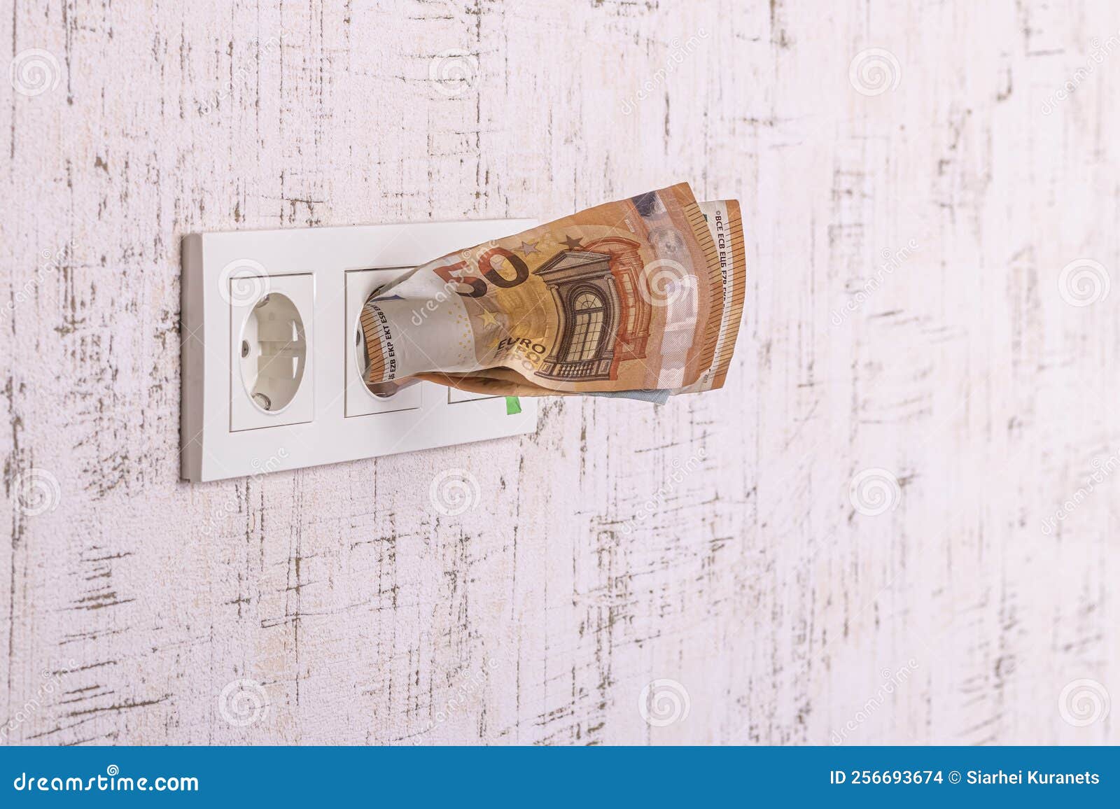 Socket and Switch in the Wall. the Euros are in it. Tariff Growth Stock