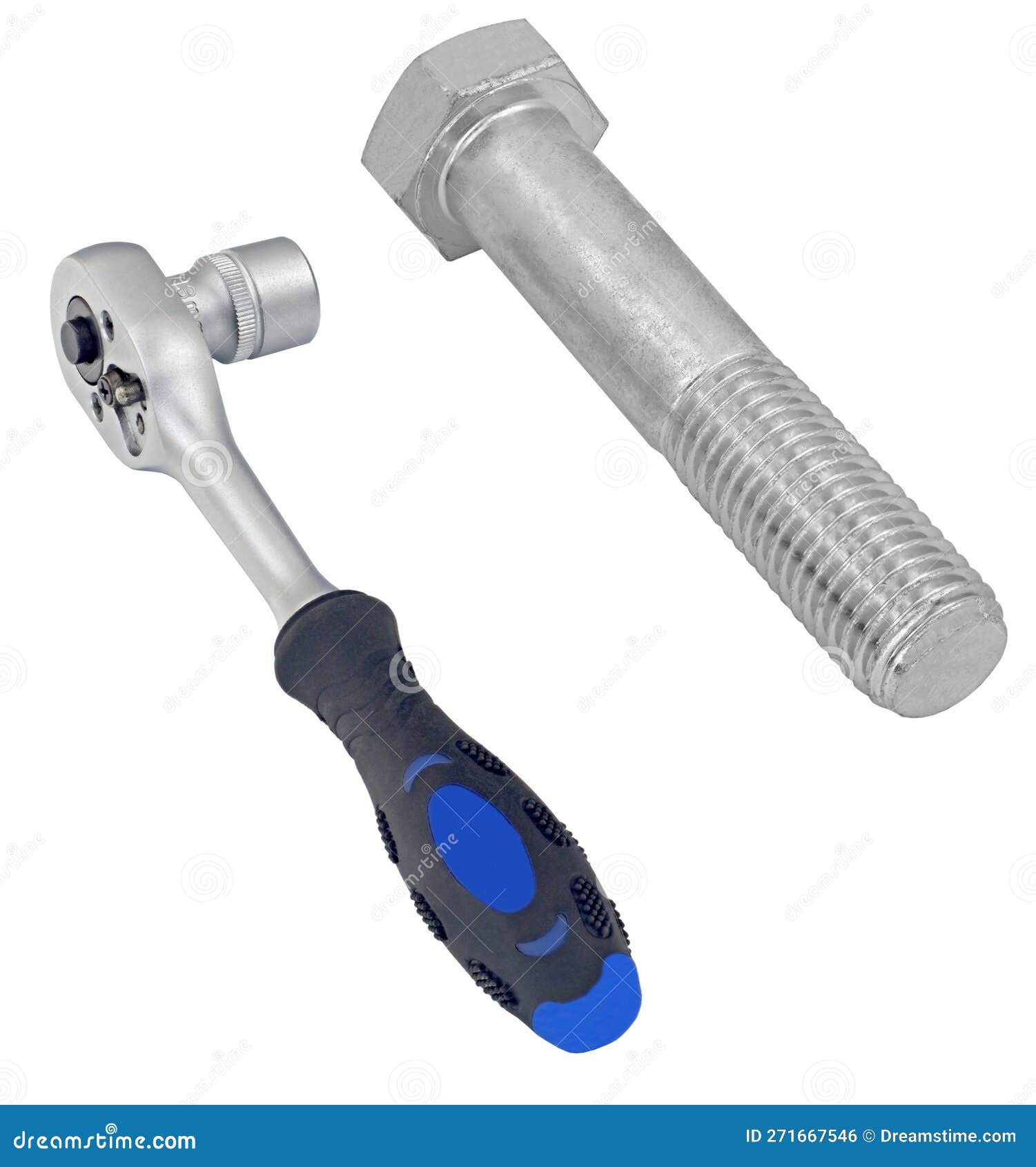 Socket wrench with bolt stock photo. Image of industry 271667546