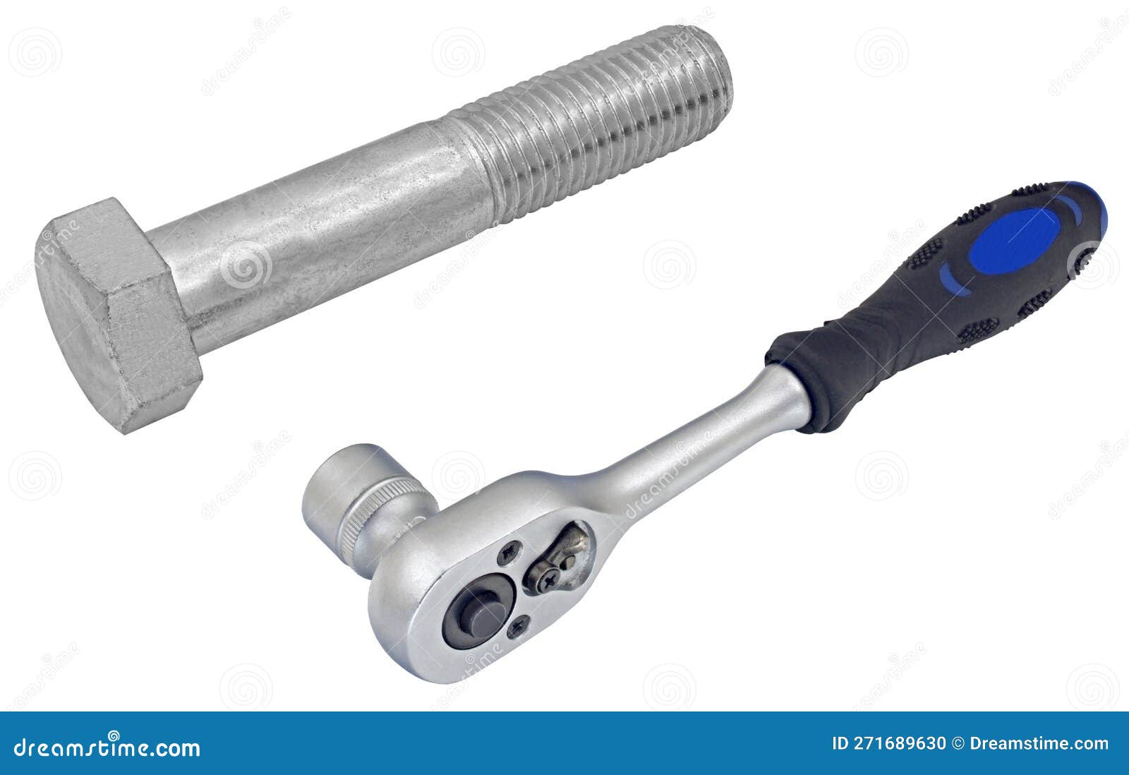 Socket wrench with bolt stock photo. Image of universal 271689630