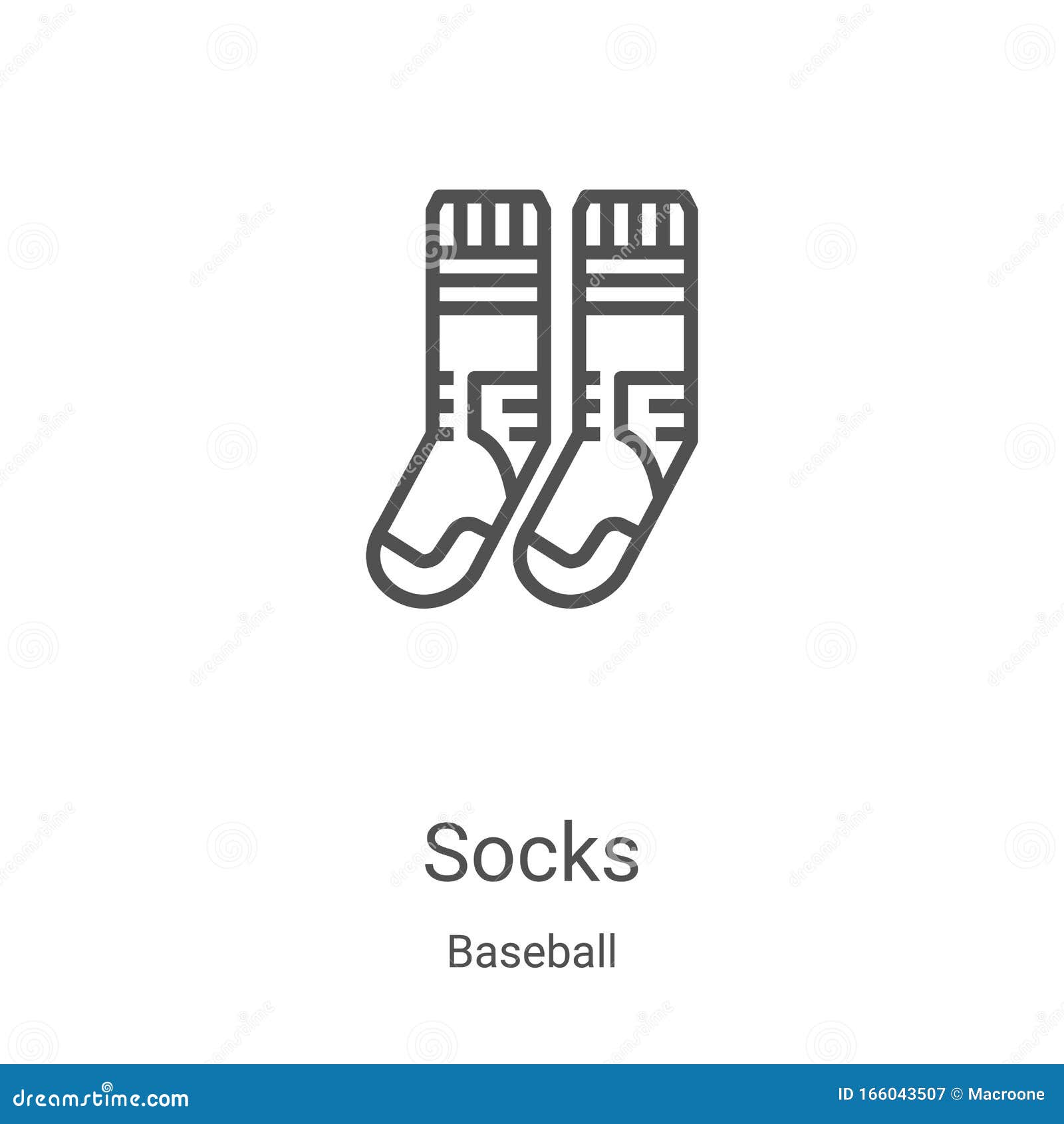 Socks Icon Vector from Baseball Collection. Thin Line Socks Outline ...