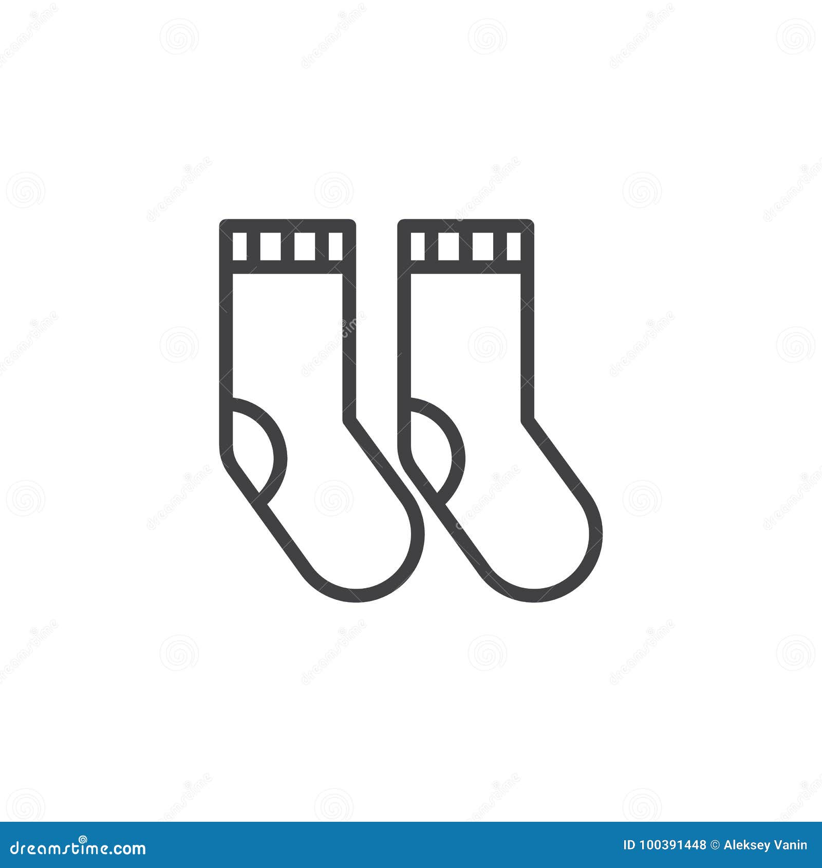 baby dress, rompers and socks vector line icon, sign, illustration