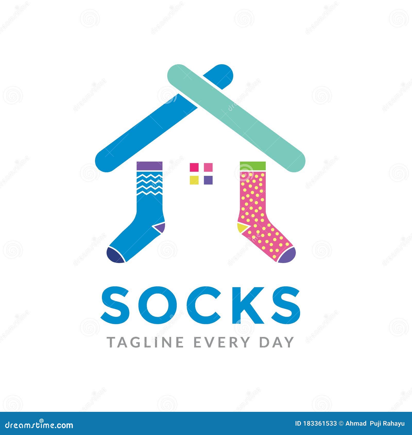 Socks Shop Logo Design Template Stock Vector - Illustration of front ...