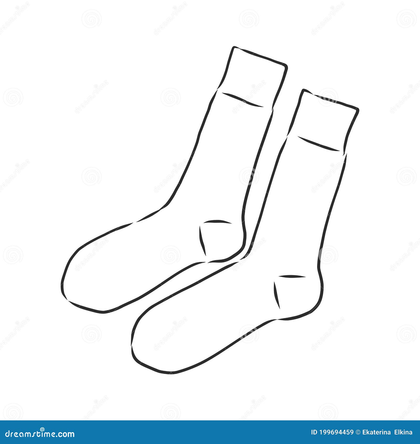 Socks. Sketch Style. Editable Vector Illustration Isolated on White