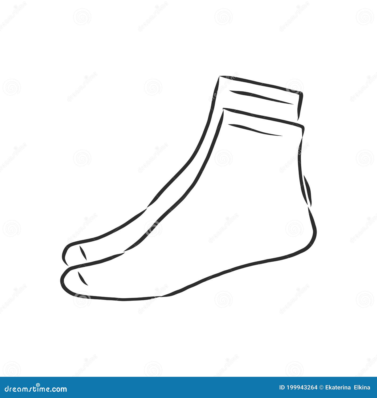 Socks. Sketch Style. Editable Vector Illustration Isolated on White