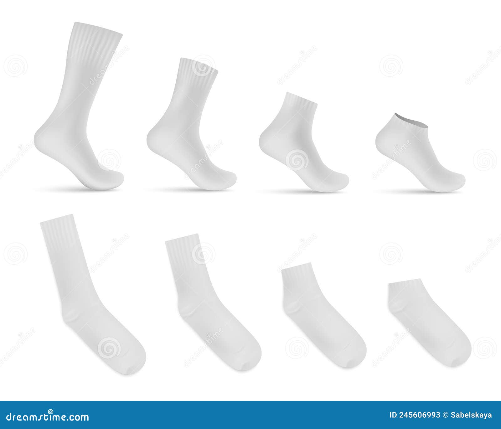 Socks Template Empty and on Invisible Leg Realistic Vector Illustration ...