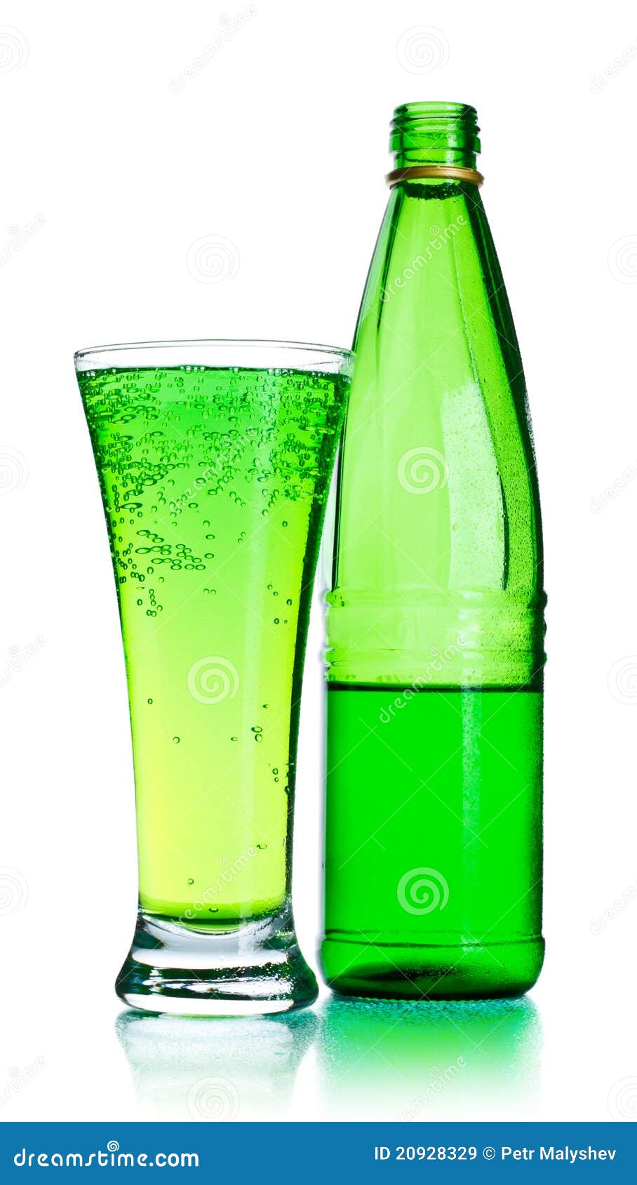 Soda Bottle and Glass stock image. Image of bottle, reflection 20928329