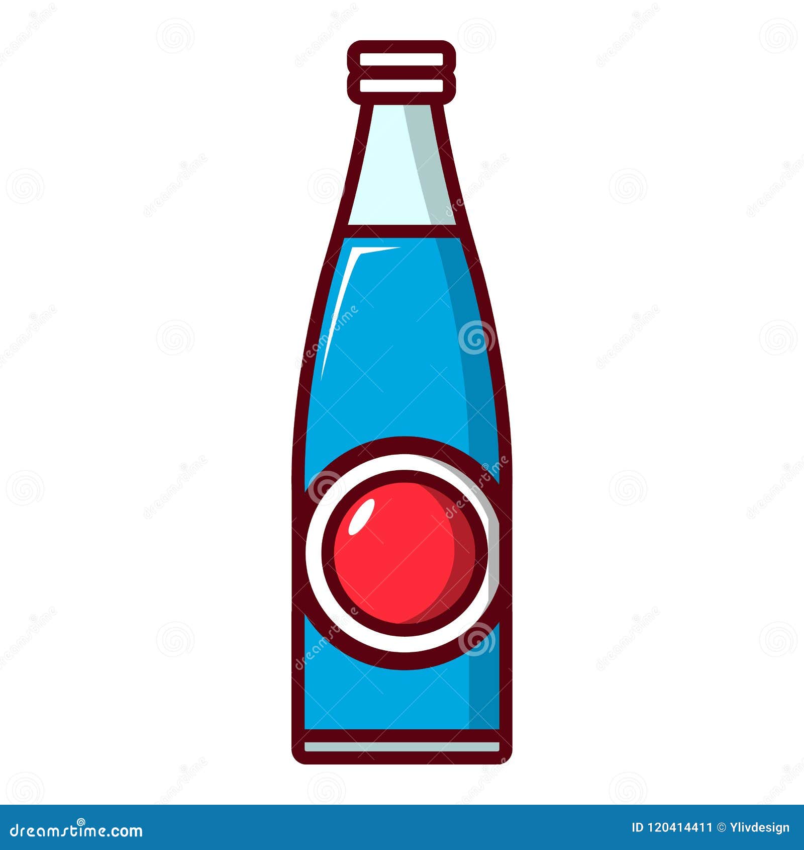 Soda Bottle Icon, Cartoon Style Stock Vector - Illustration of lime