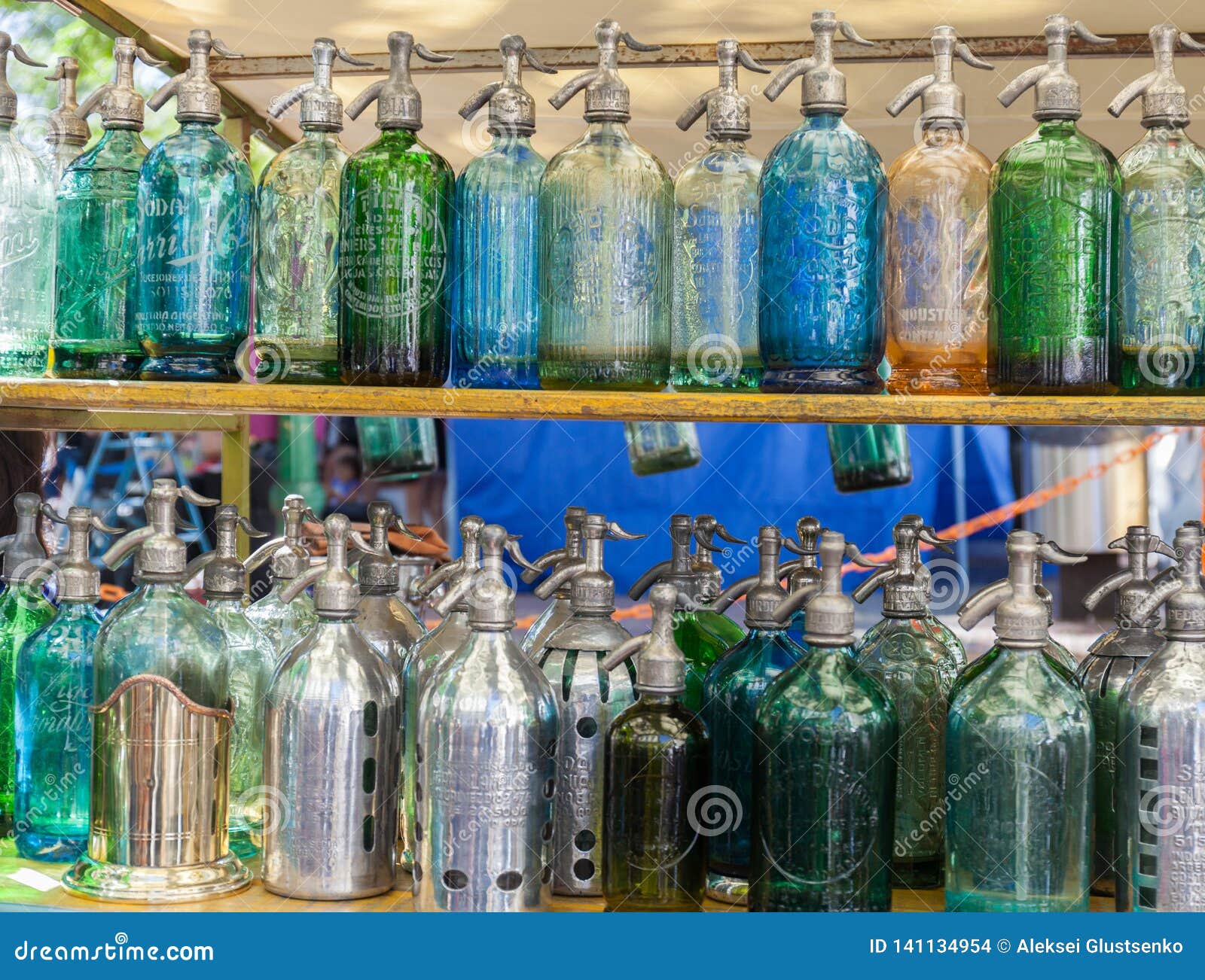 Soda Bottles Antique Siphons Bottles Glass at San Telmo Flea Market in ...