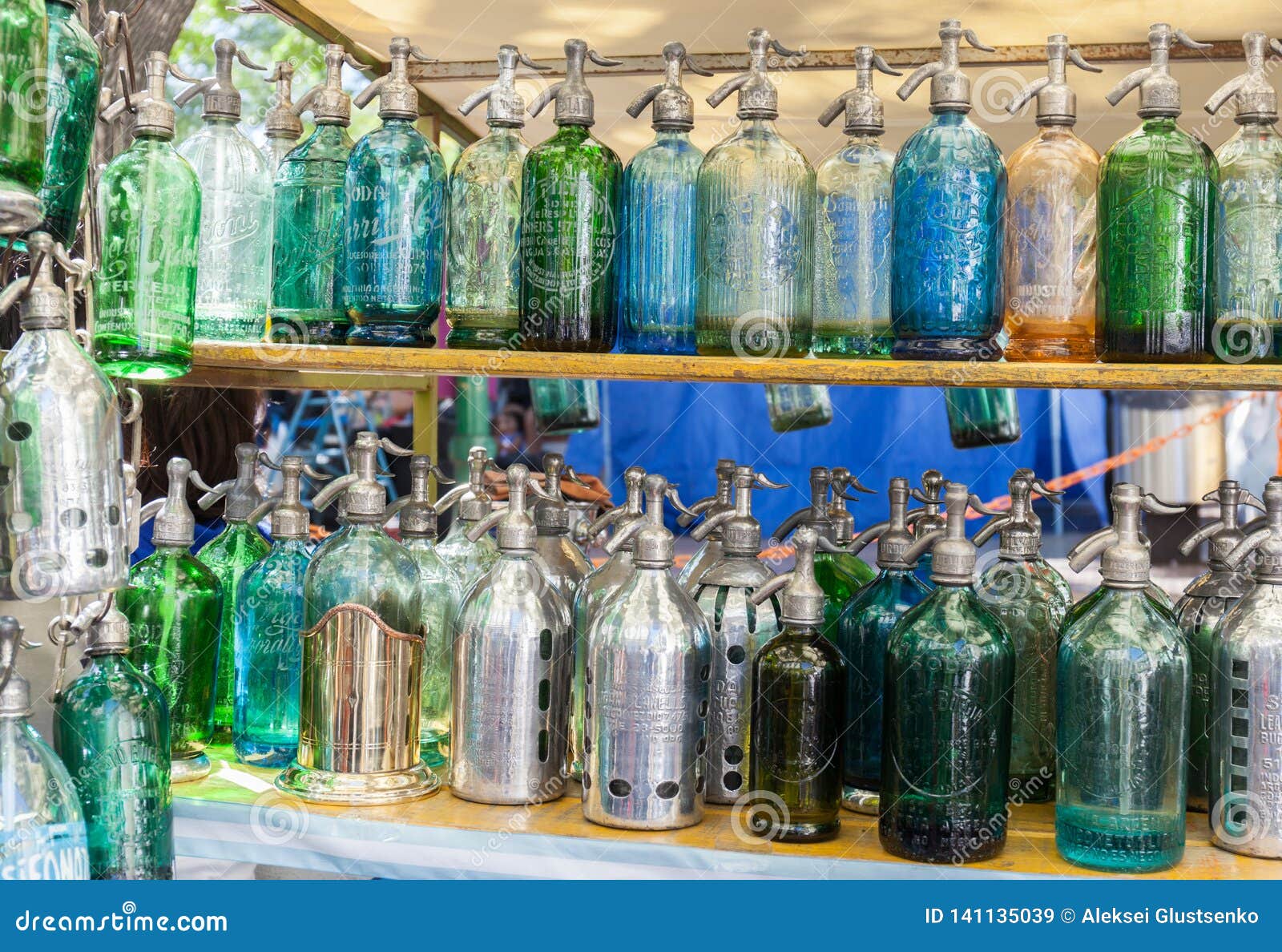 Soda Bottles Antique Siphons Bottles Glass at San Telmo Flea Market in ...
