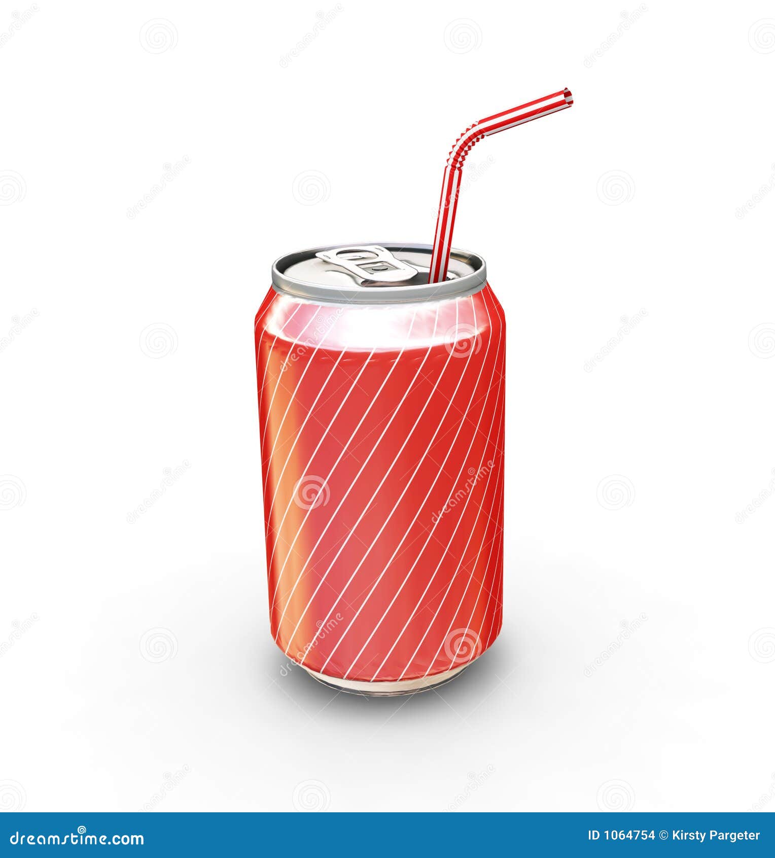 Soda can with straw stock illustration. Illustration of isolated - 1064754