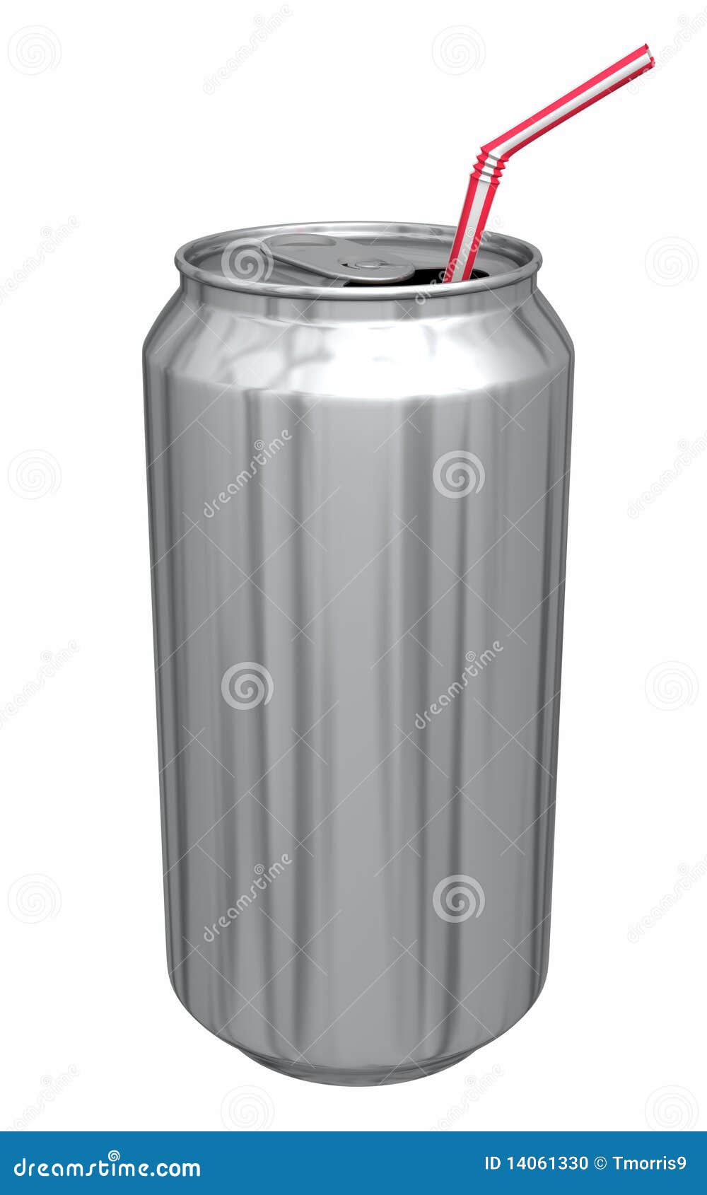Soda Can With Straw Stock Photo Image 14061330