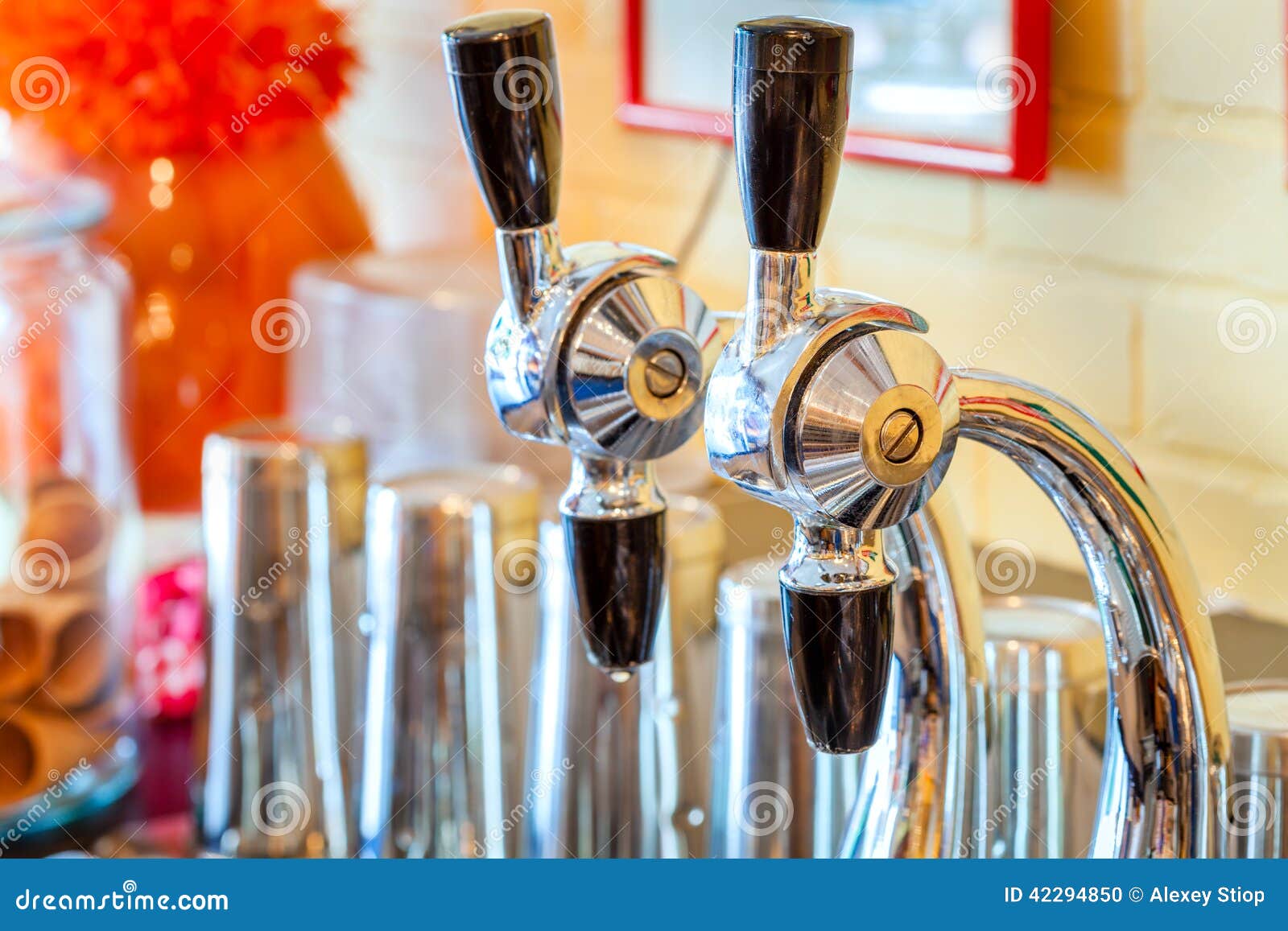 Soda Fountain Nozzles stock photo. Image of shop, cafe 42294850