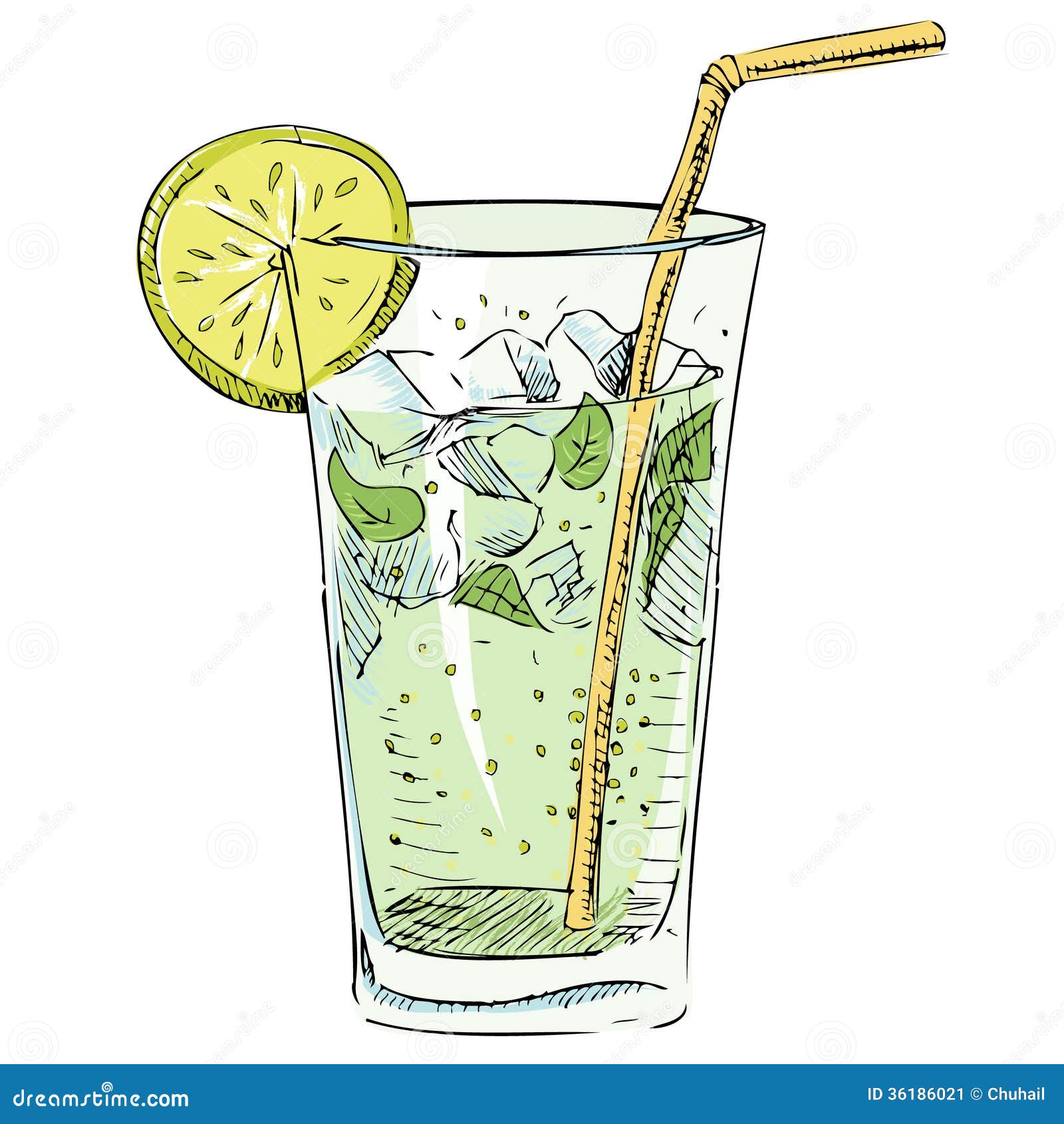 Illustrated Soda Cup with Ice, Stock image