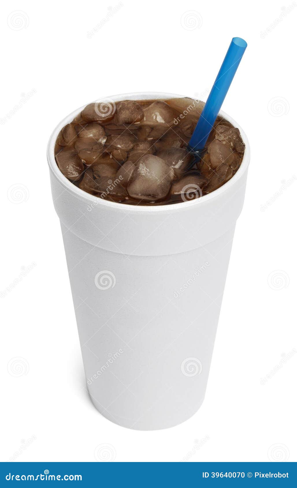 Cold Fizzy Cola Soda With Ice In Glass Cup Stock Photo - Download