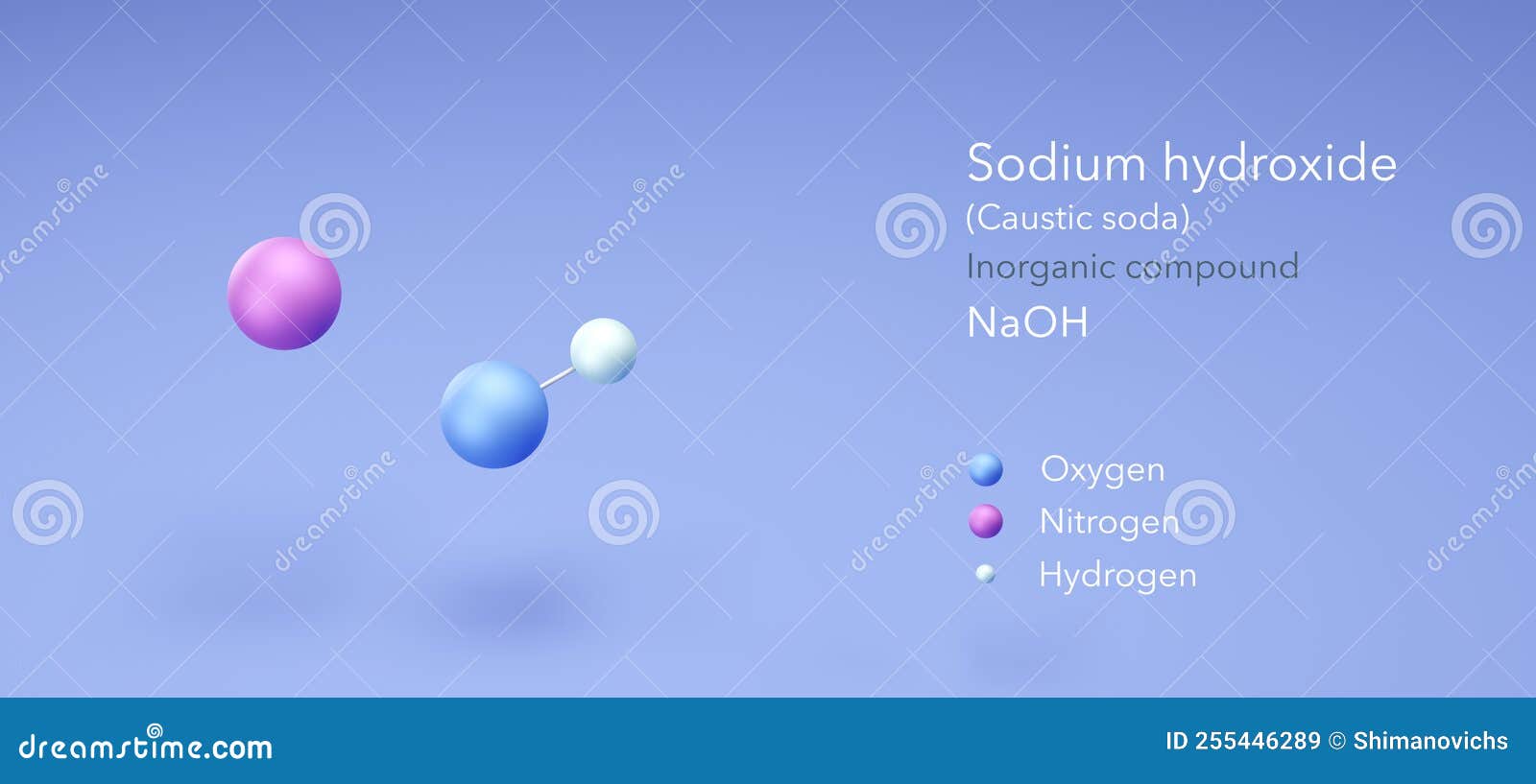 Sodium Hydroxide, Inorganic Compound, Molecular Structures, 3d Model