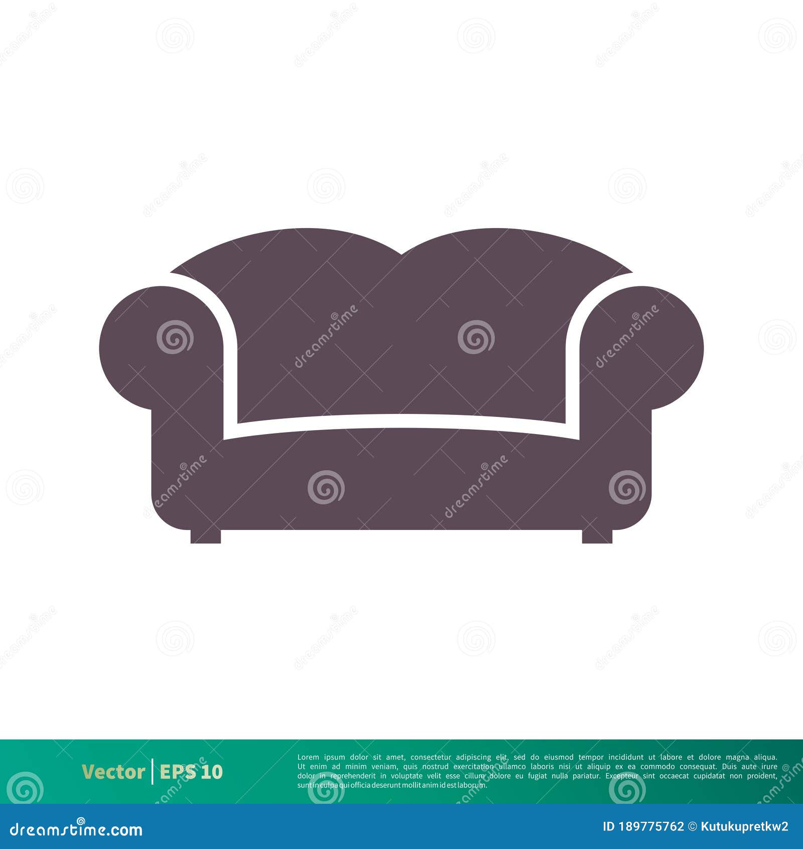 Sofa Couch Icon Vector Logo Template Illustration Design. Vector EPS 10