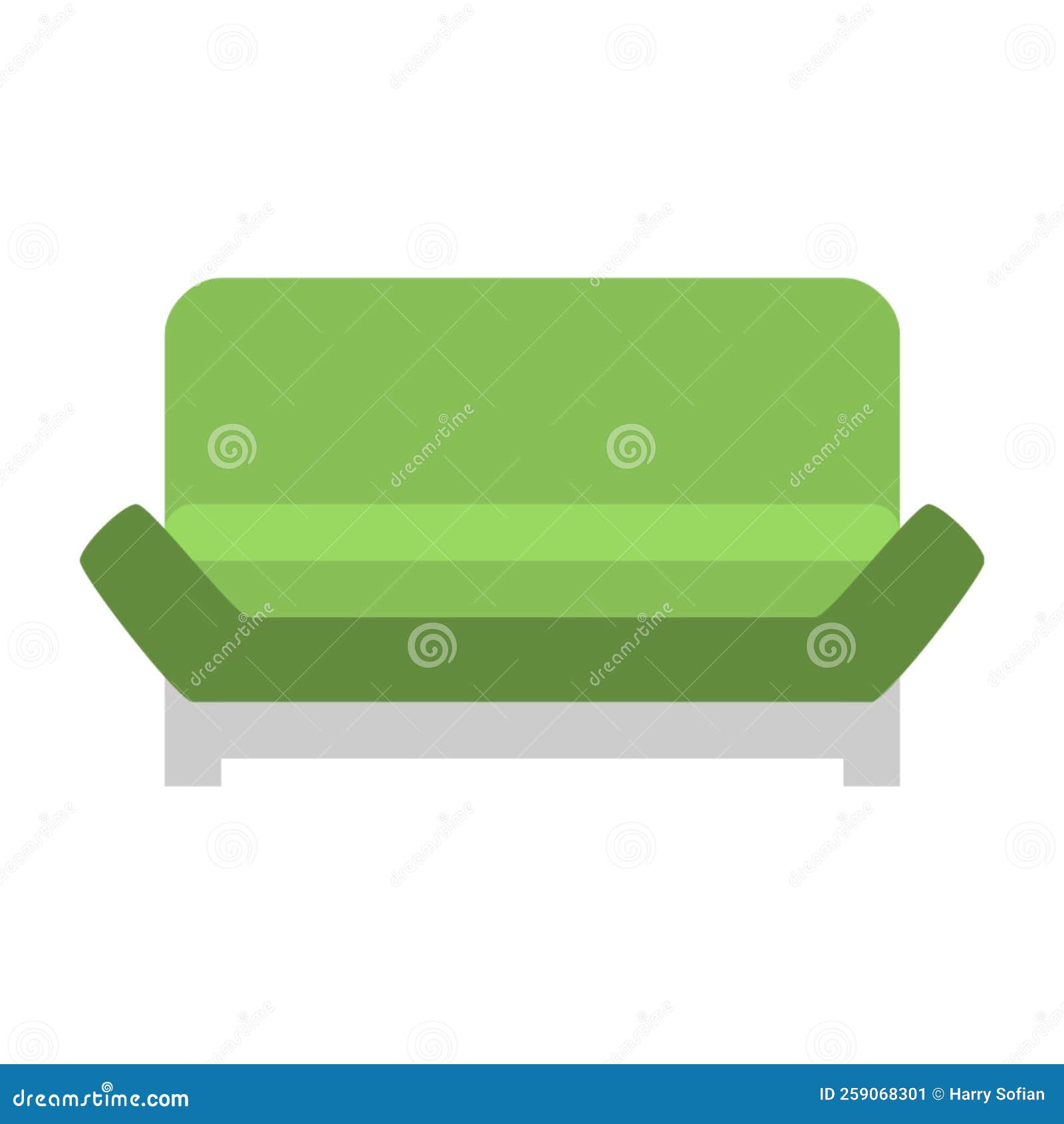 Sofa green colors stock illustration. Illustration of cozy 259068301