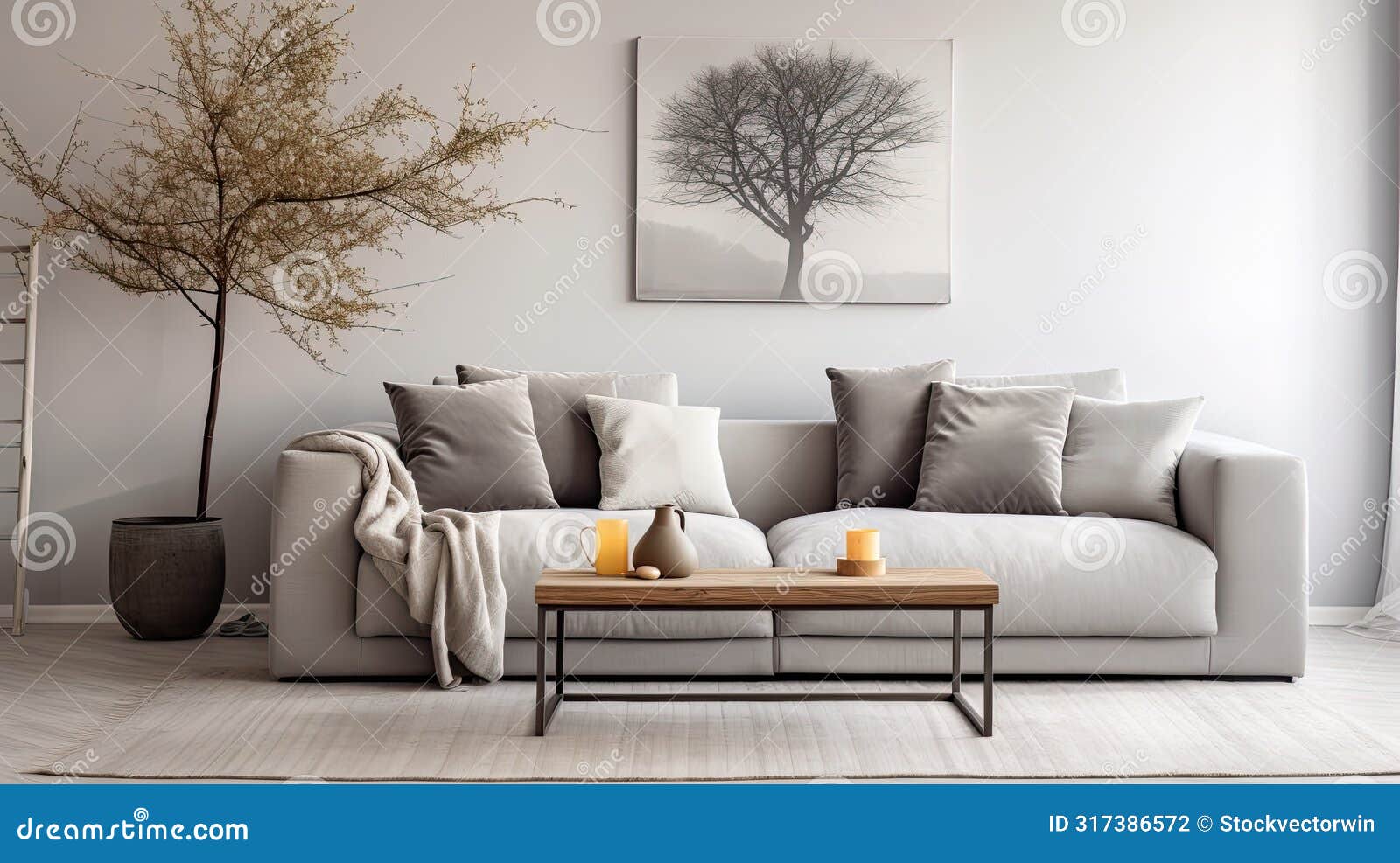 sofa grey linen in the second photograph