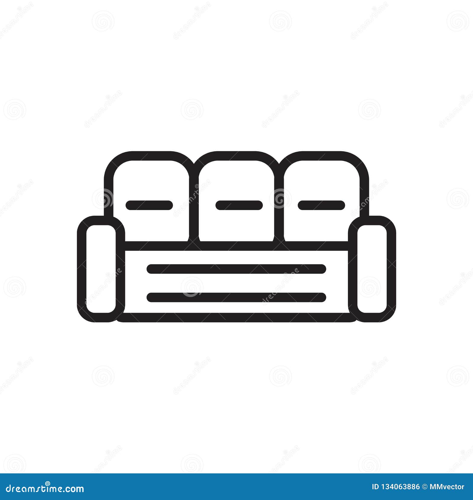 Sofa Icon Vector Isolated on White Background, Sofa Sign , Linear