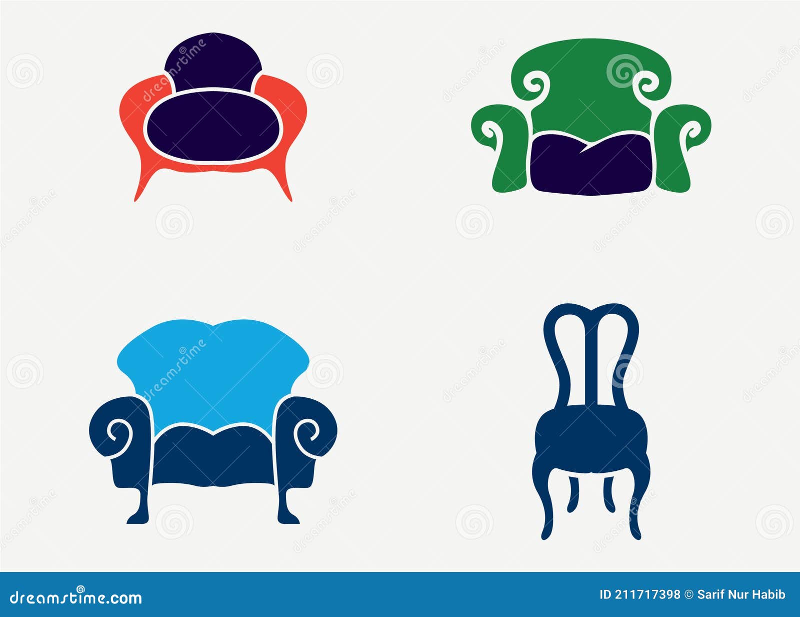 Sofa Logo Set Design Template Stock Vector Illustration of