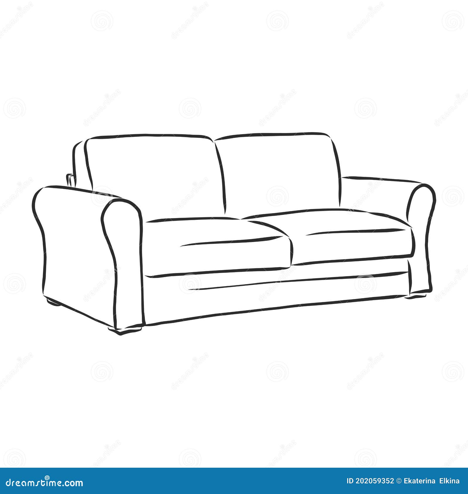 Sofa Outline Icon. Couch Silhouette. Furniture For Living Room. Vector