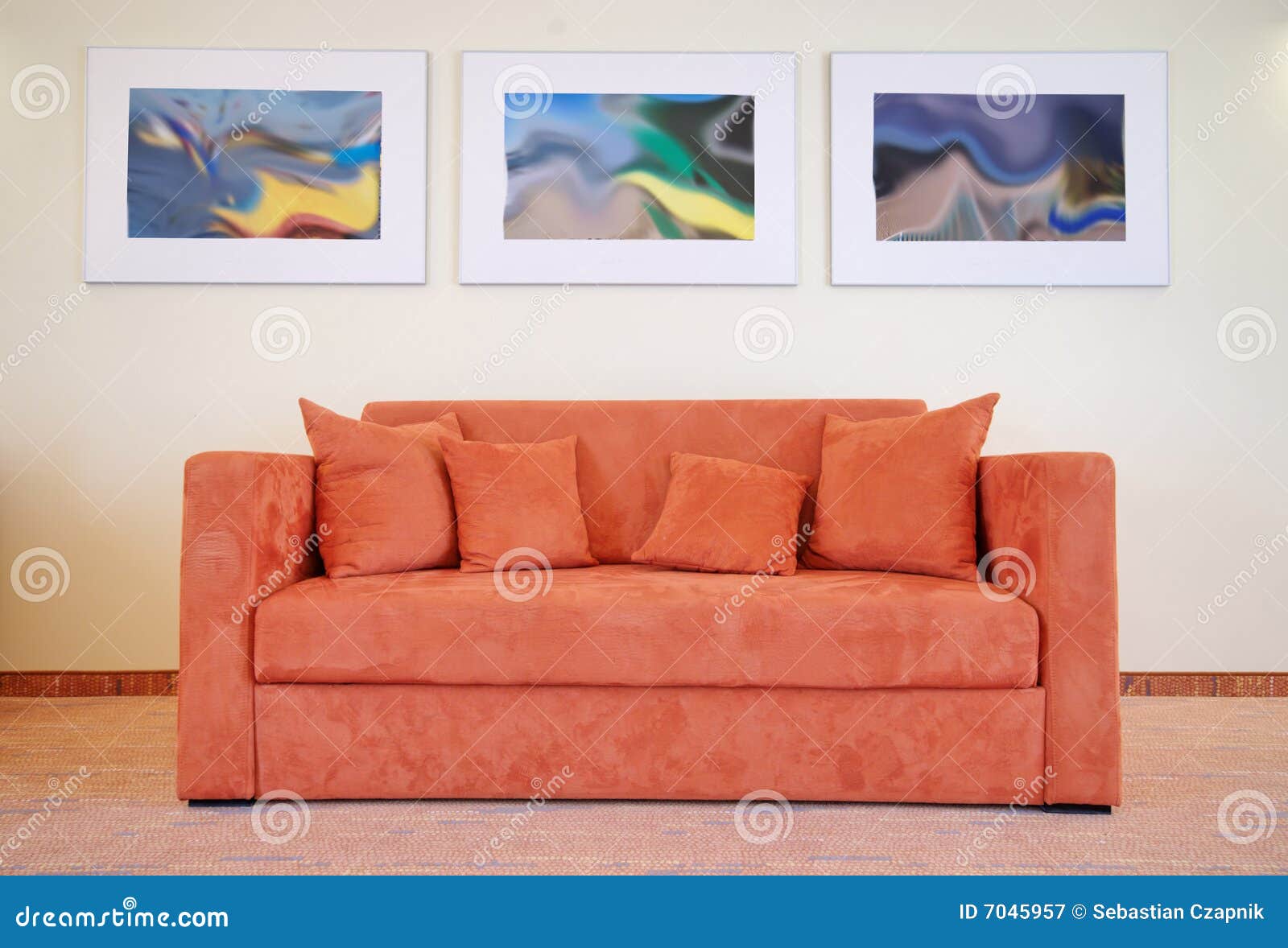 sofa and pictures