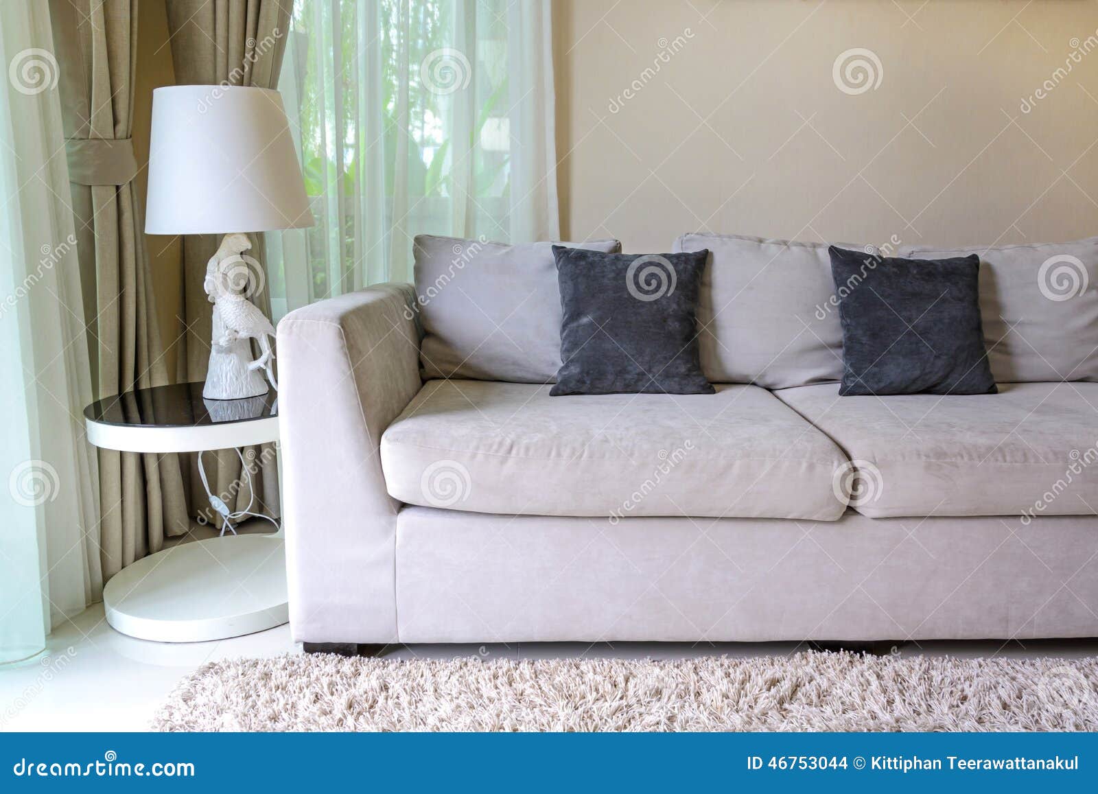 Sofa and pillows stock photo. Image of house, room, contemporary 46753044