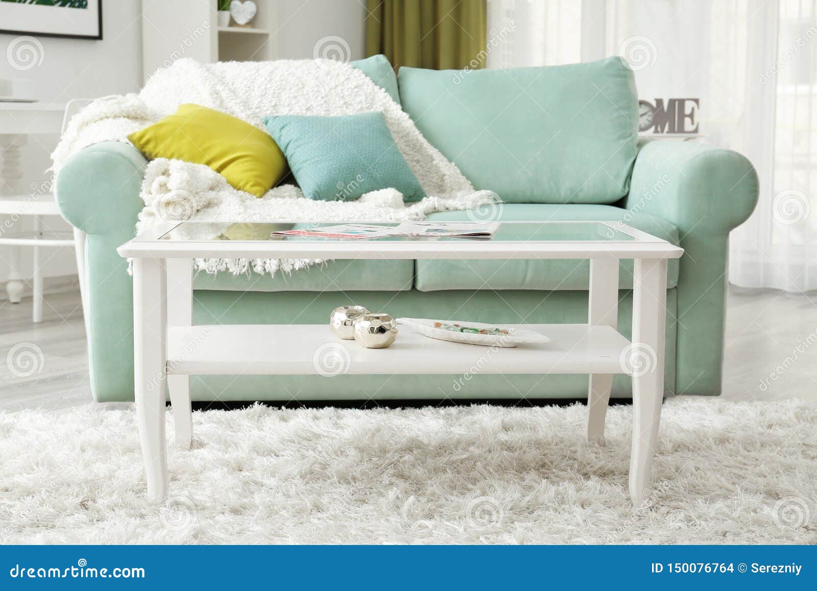 Sofa with Table in Living Room Stock Photo Image of indoors, design