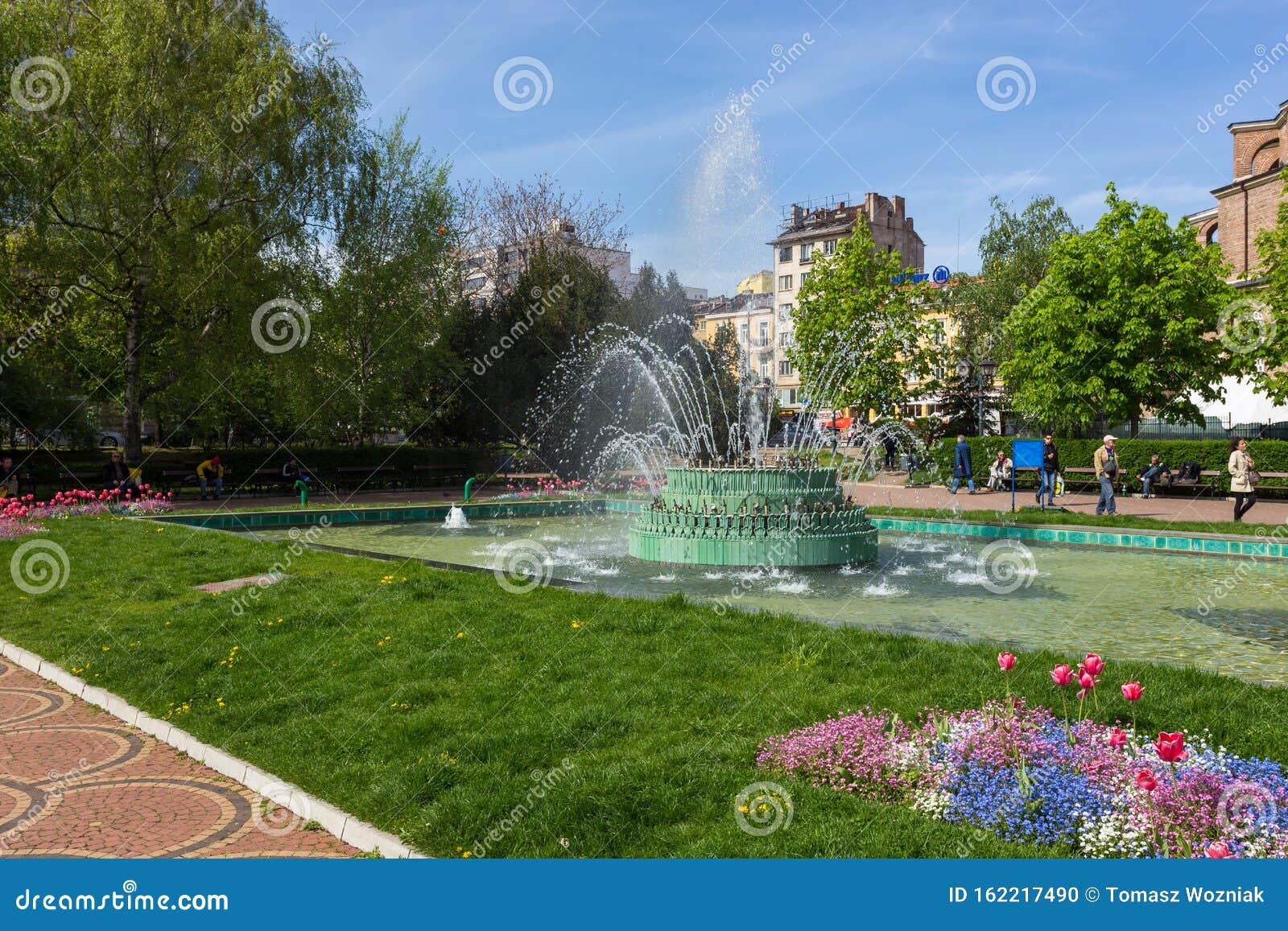 View Of The Fountain In The Garden Center Of Sofia Bulgaria