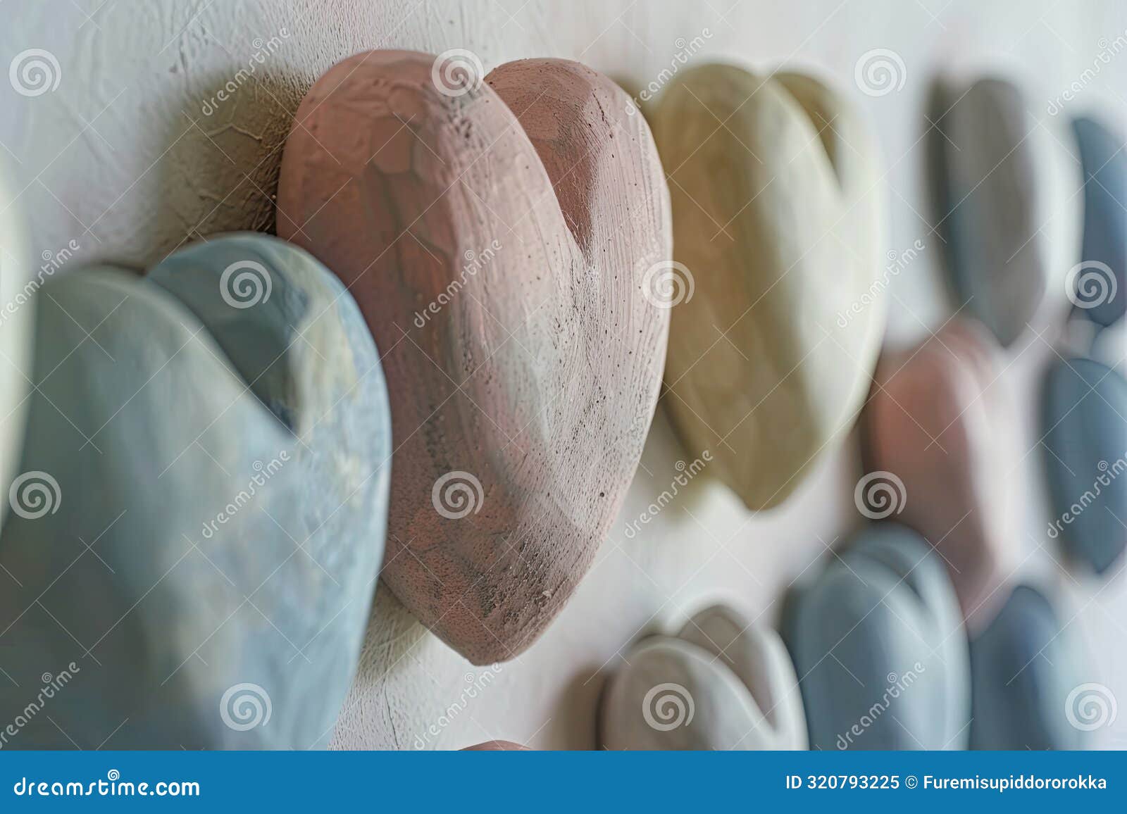 soft, abstract heart s in muted tones, creating a cute and minimalist background