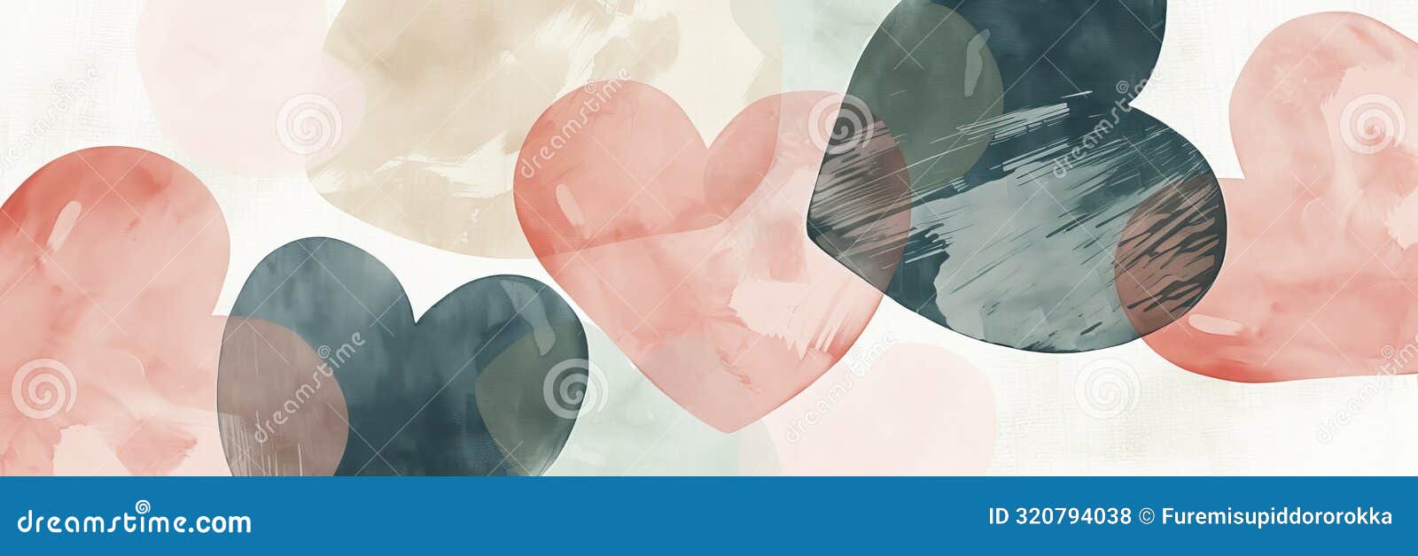 soft, abstract heart s in muted tones, creating a cute and minimalist background