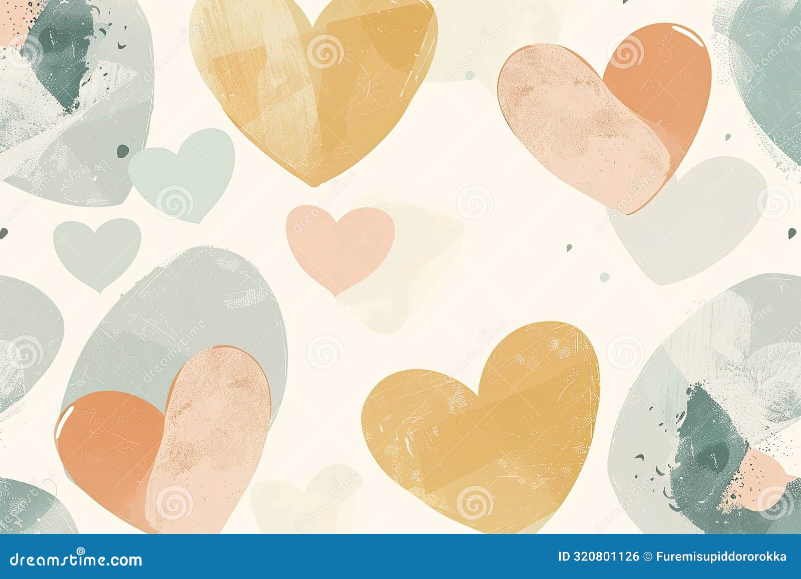 soft, abstract heart s in muted tones, creating a cute and minimalist background