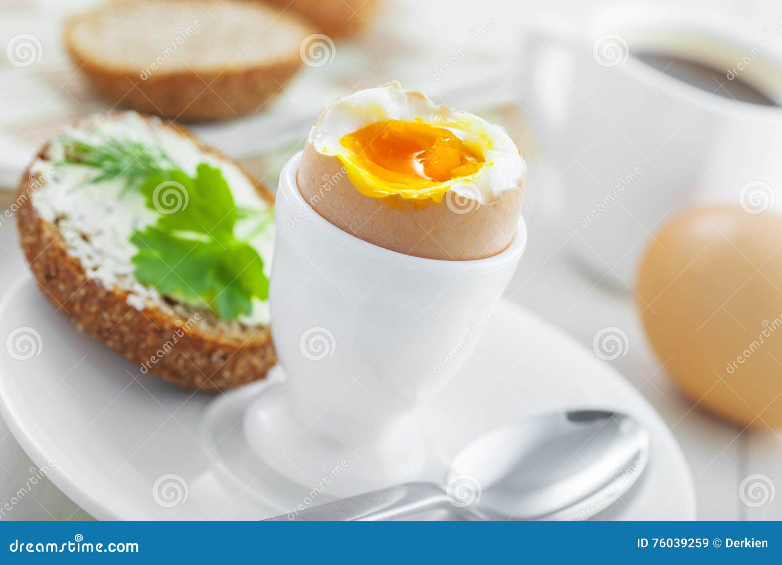 Soft boiled egg breakfast stock image. Image of eggcup - 76039259