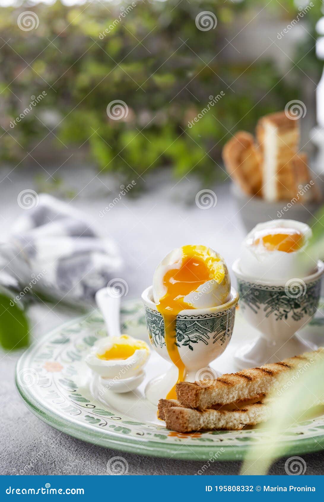 Soft-boiled Egg in an Eggcup with Toast Stock Photo - Image of cooking ...