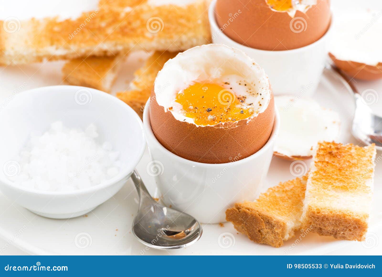 Soft Boiled Eggs and Crispy Toast for Breakfast Stock Image Image of healthy, diet 98505533