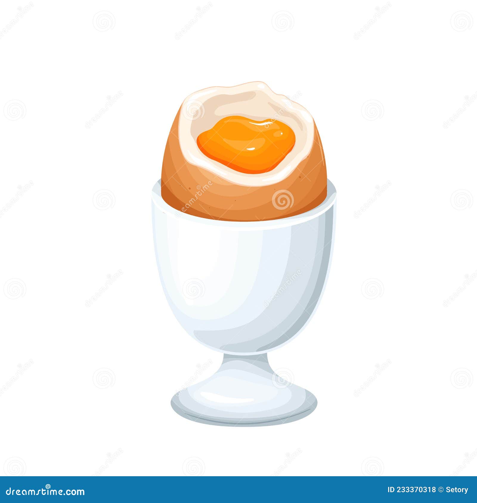 Soft-boiled Eggs in Egg Holder Stock Vector - Illustration of diet