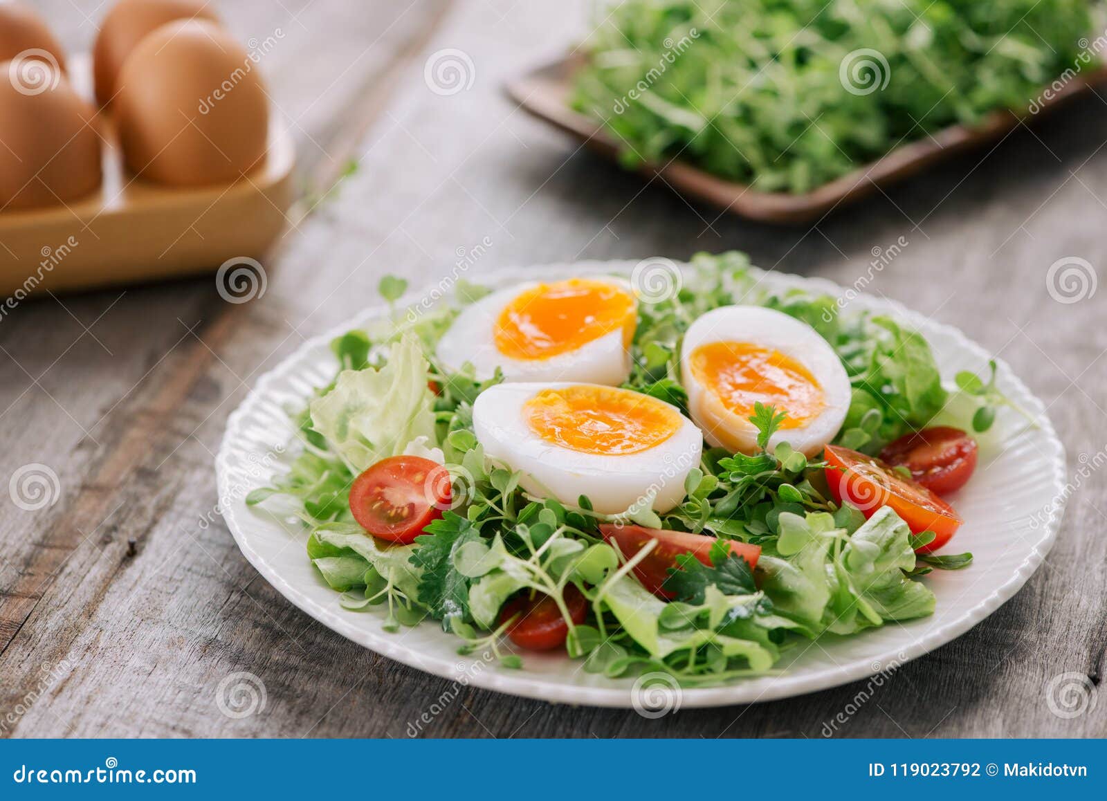 Soft Boiled Eggs with Toast. Healthy Fitness Breakfast. Stock Photo ...