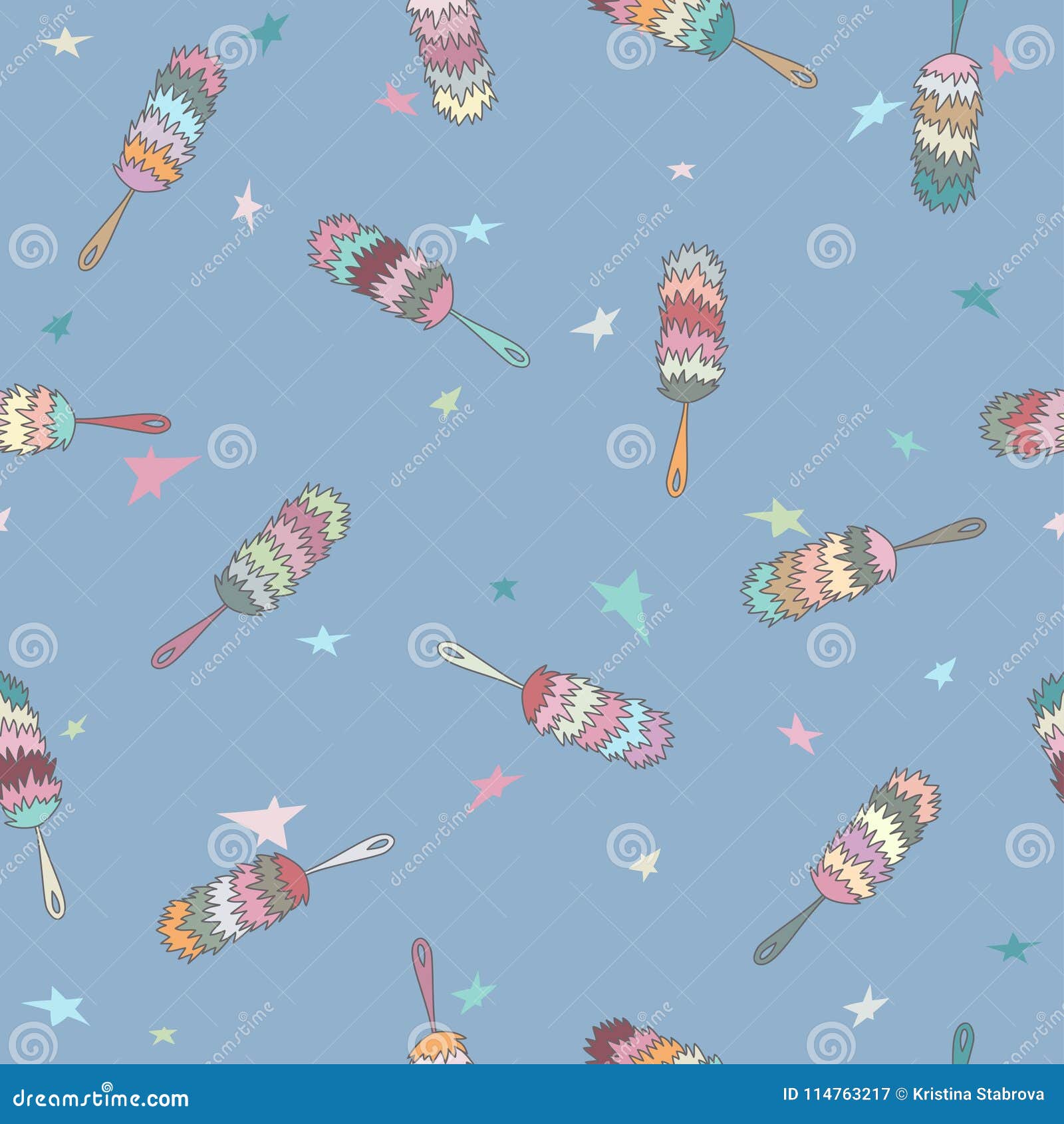 soft brush for brushing dust during cleaning.  . seamless pattern