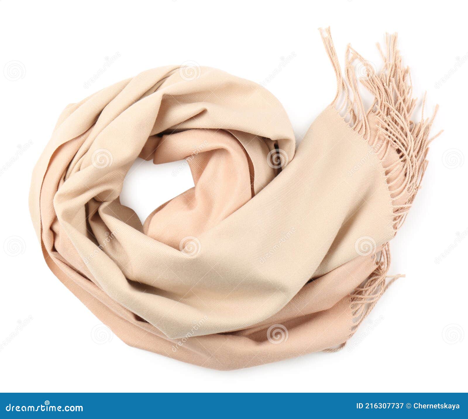 Soft Cashmere Scarf Isolated on White, Top View Stock Image Image of