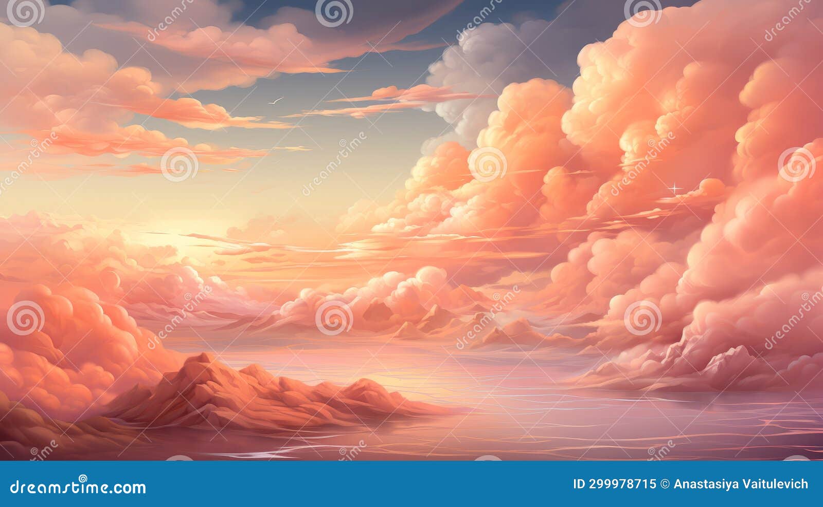 Soft Clouds in the Peach Fuzz Color Stock Image - Image of nature, soft:  299978715