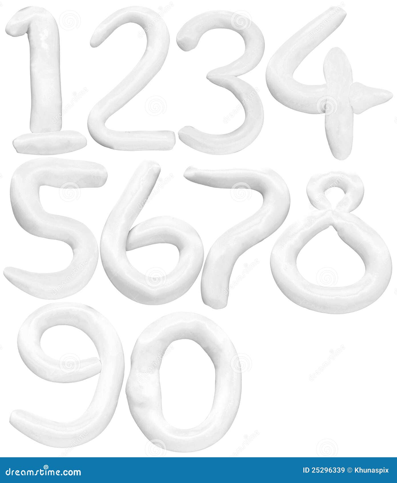 Soft Color of Number 1 To 0 Isolated White Backgro Stock Image - Image