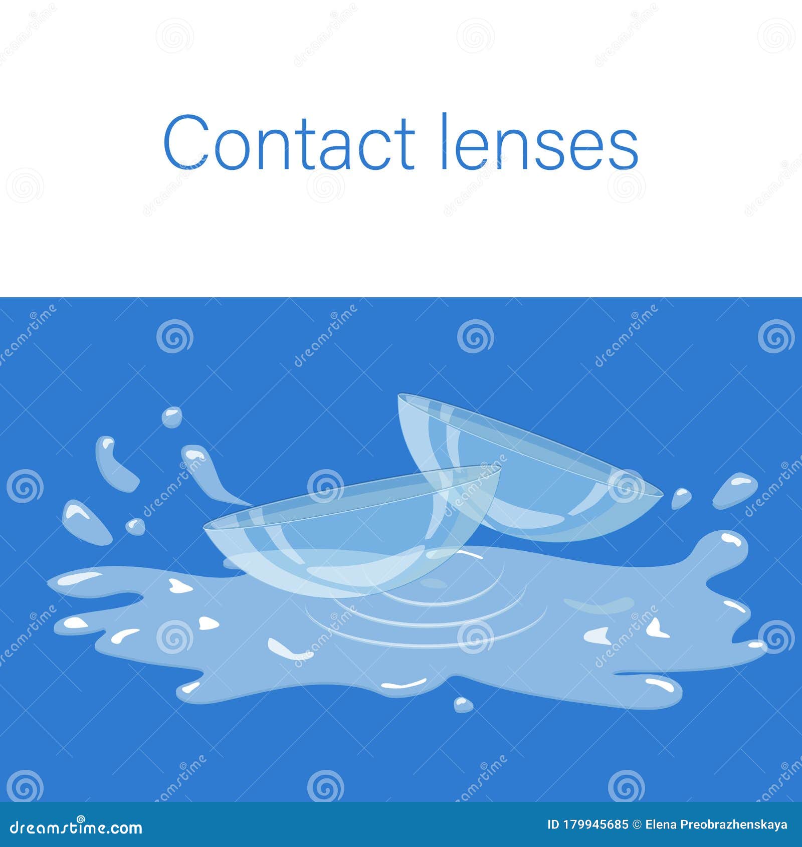 Soft Contact Lenses for Vision Correction, Water Splashes, Hydrogel