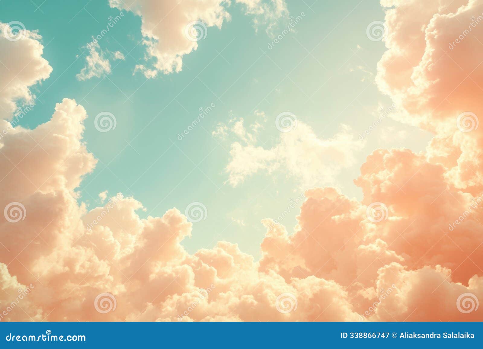 soft, cotton-like clouds adorn the vintage sky, casting a gentle light on the landscape, creating a charming concept
