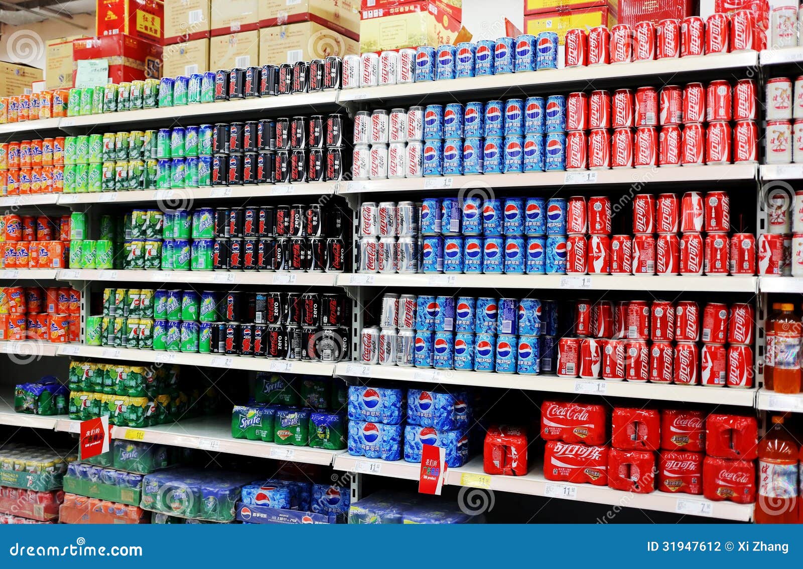 Soft Drinks And Beverages In Supermarket Editorial Photography - Image 