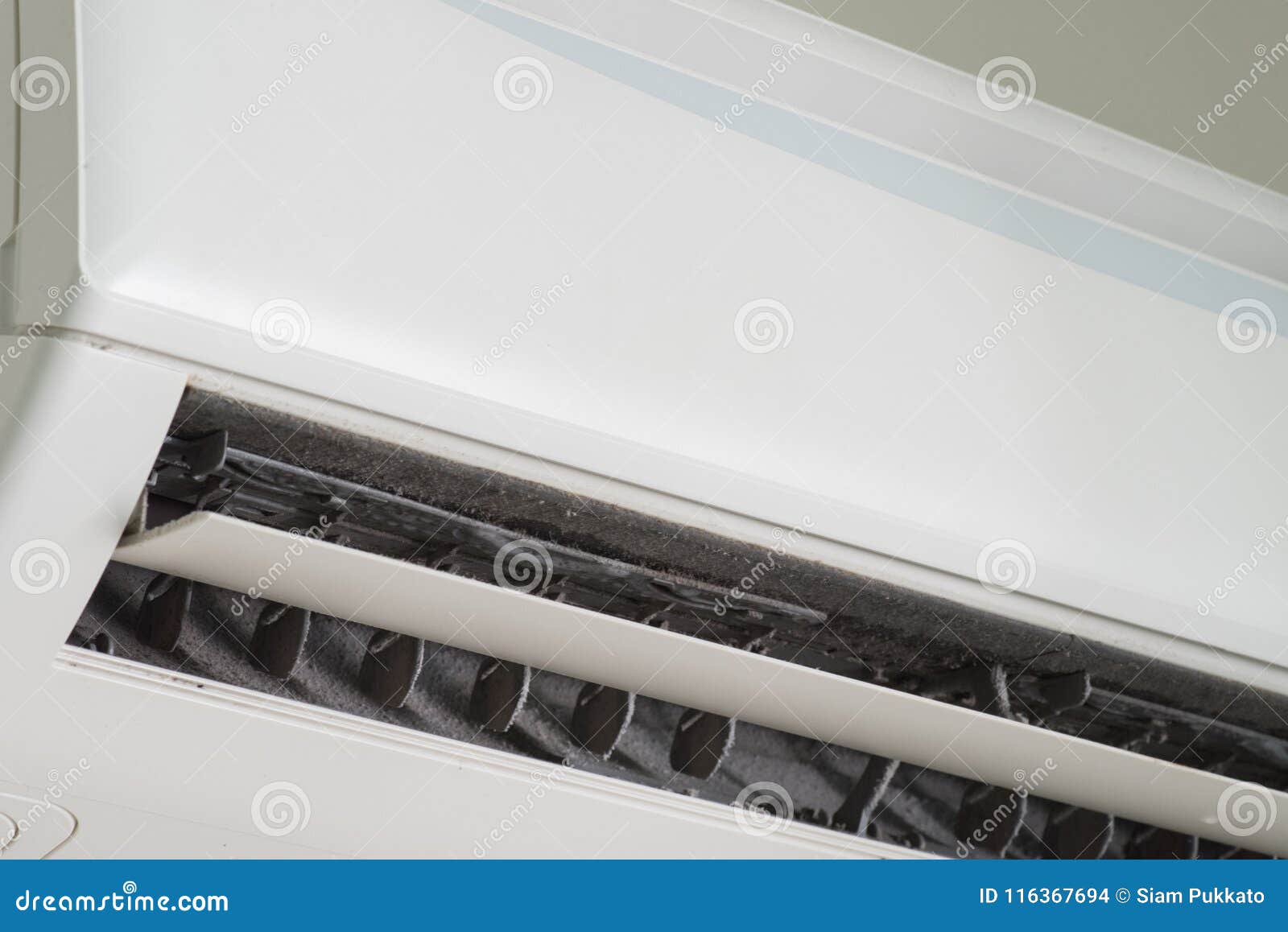 Soft Focus of Dust on Dirty Air Conditioner Filter. Stock Photo Image
